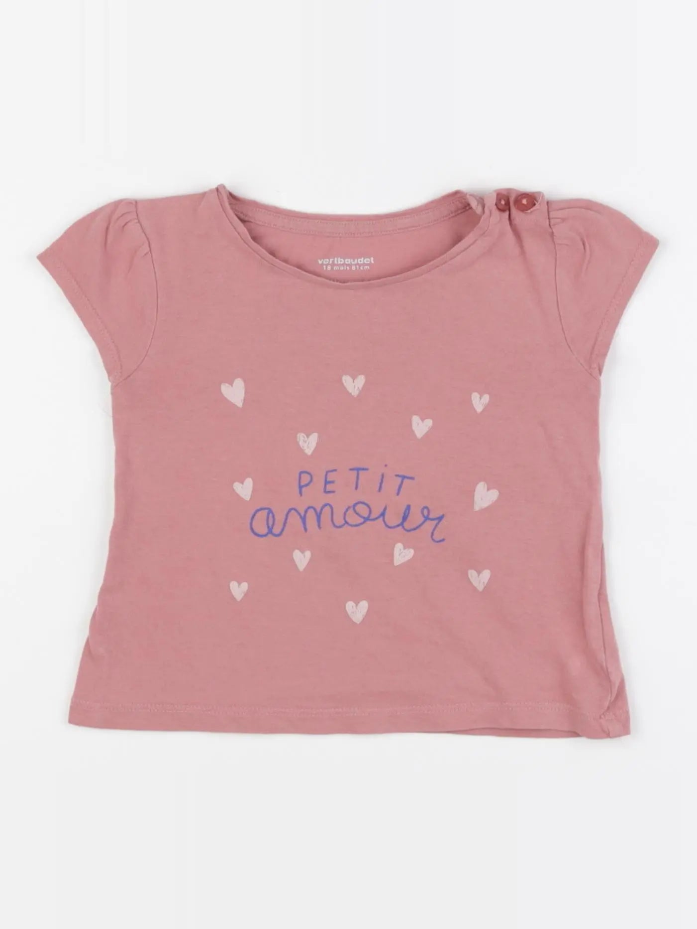 Vertbaudet - tee-shirt rose - 18 mois