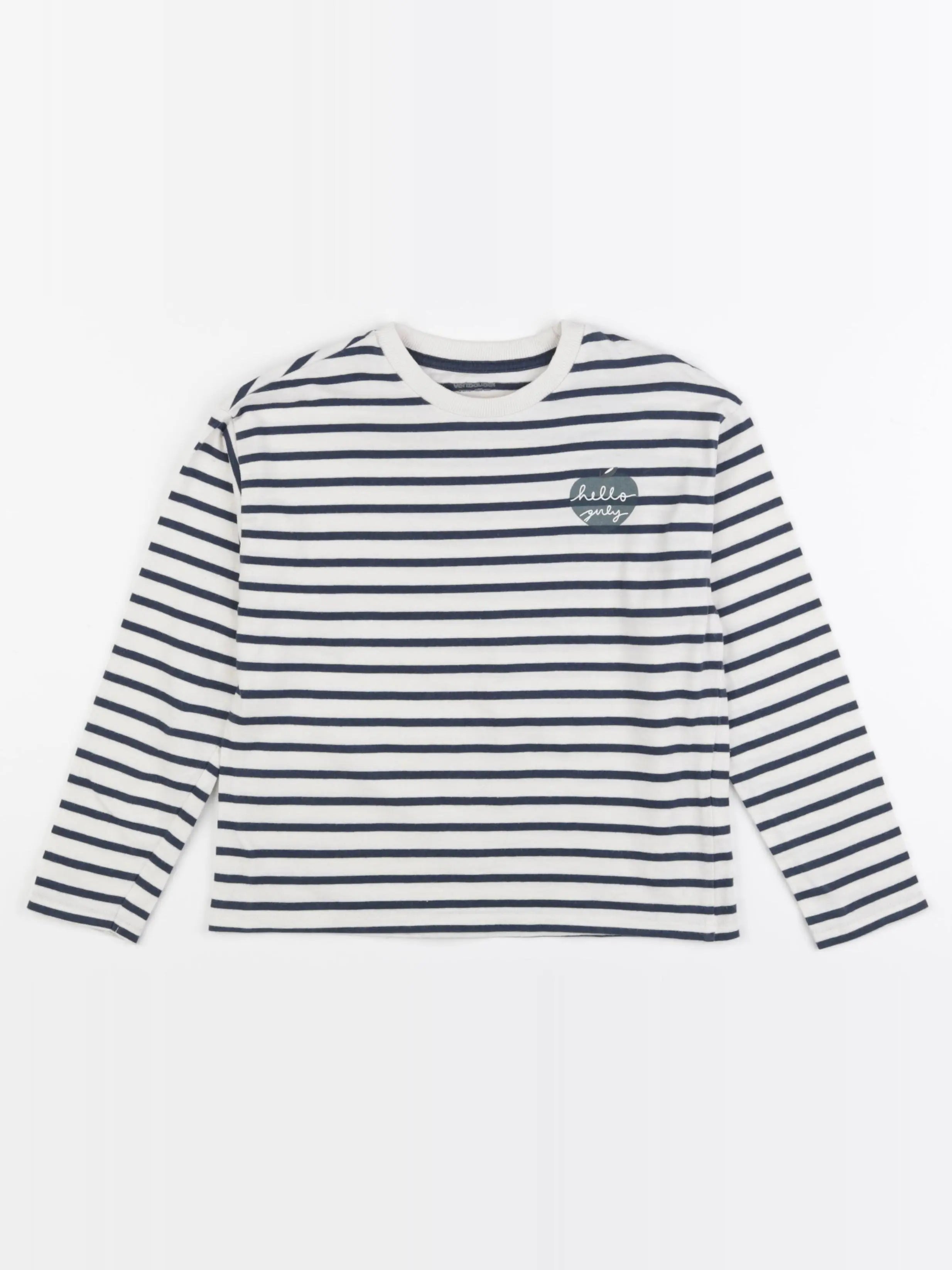 Vertbaudet - tee-shirt bleu, blanc - 8 ans