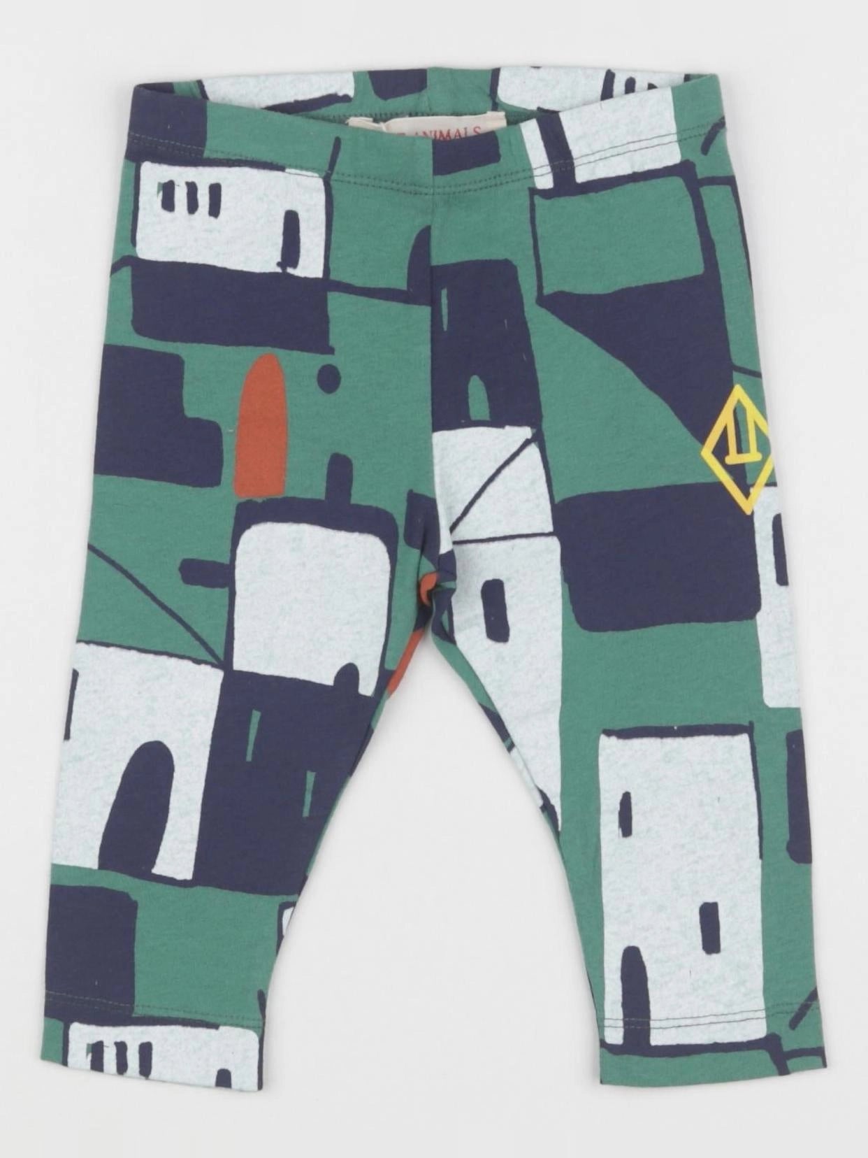 The animals observatory - legging vert, bleu - 6 mois