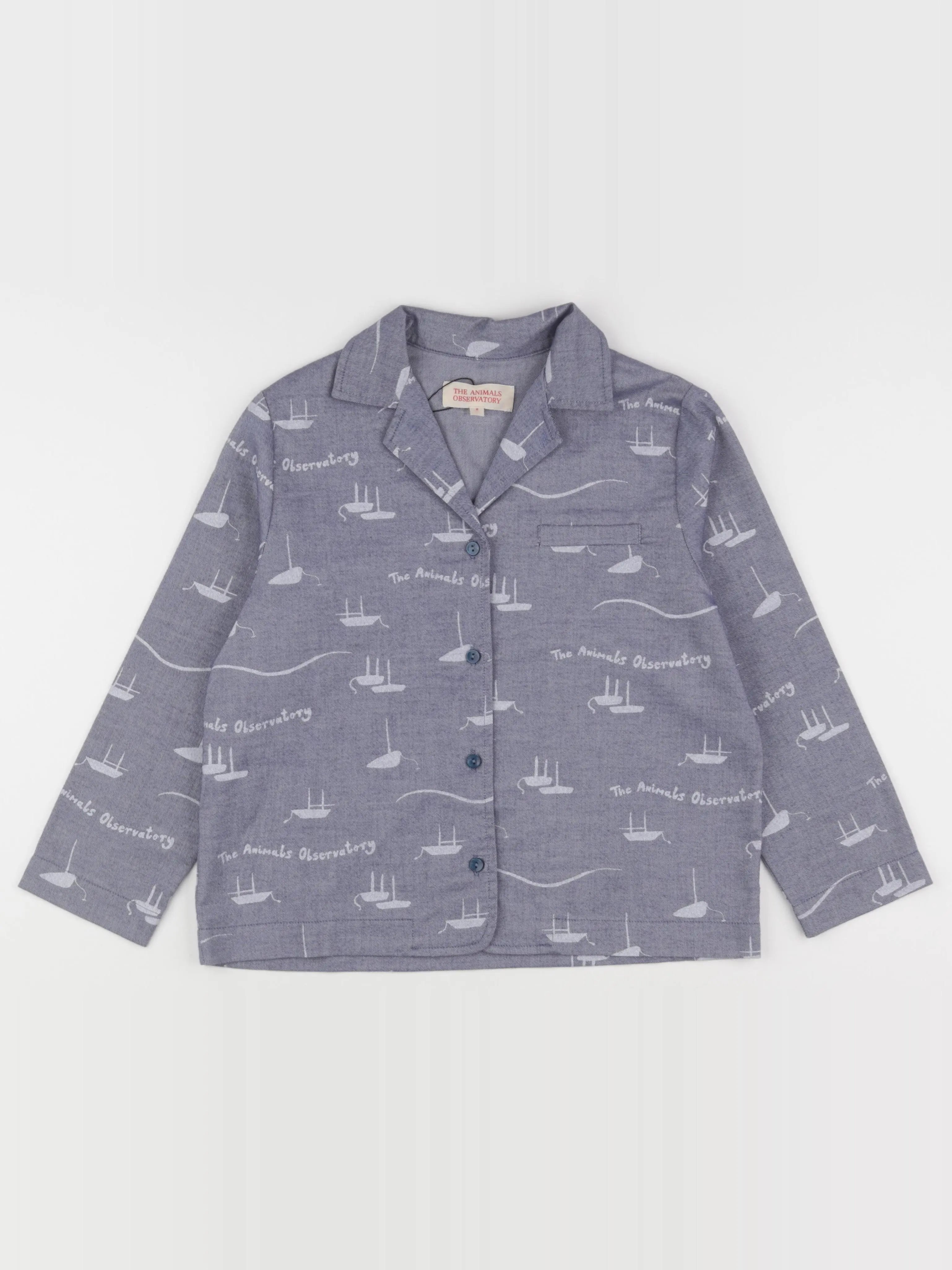 The animals observatory - chemise bleu - 8 ans