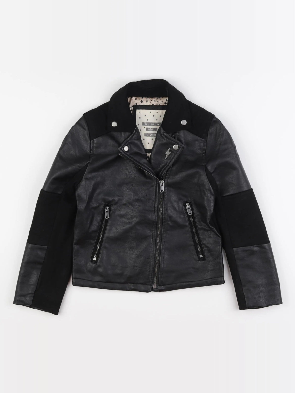 IKKS - veste simili cuir noir - 6 ans