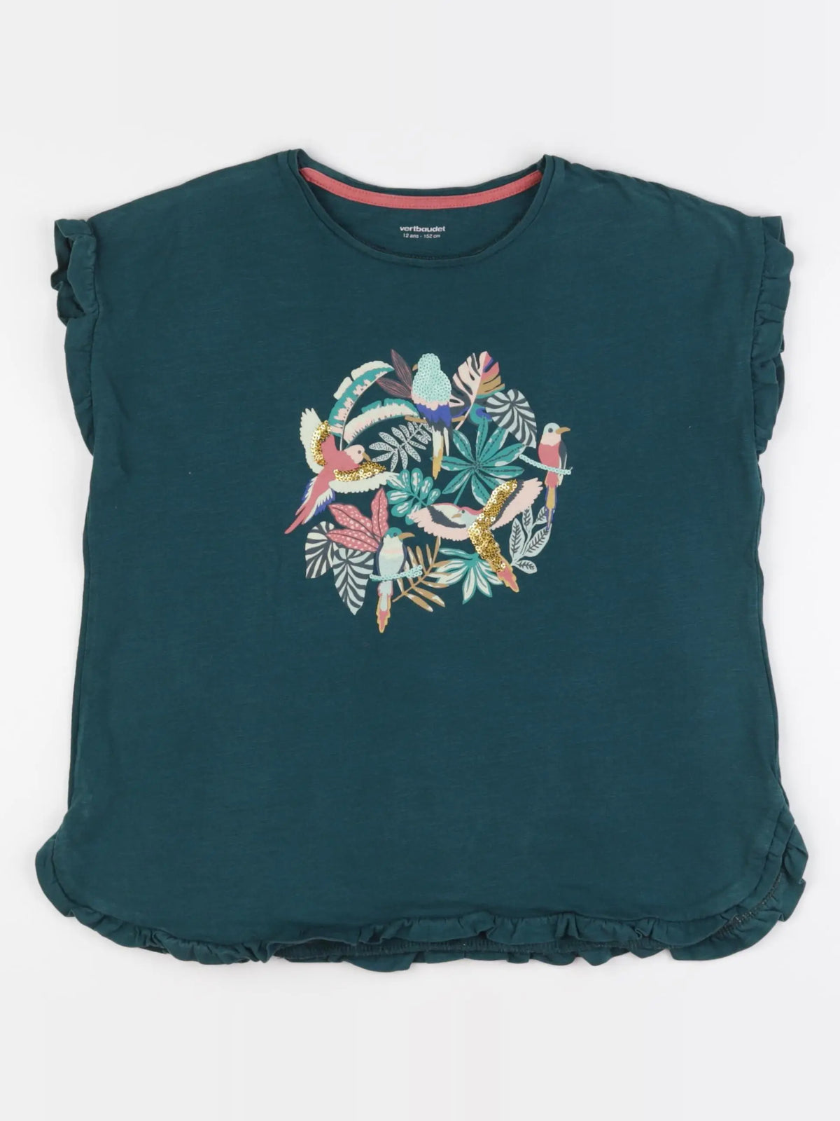 Vertbaudet - tee-shirt vert - 12 ans