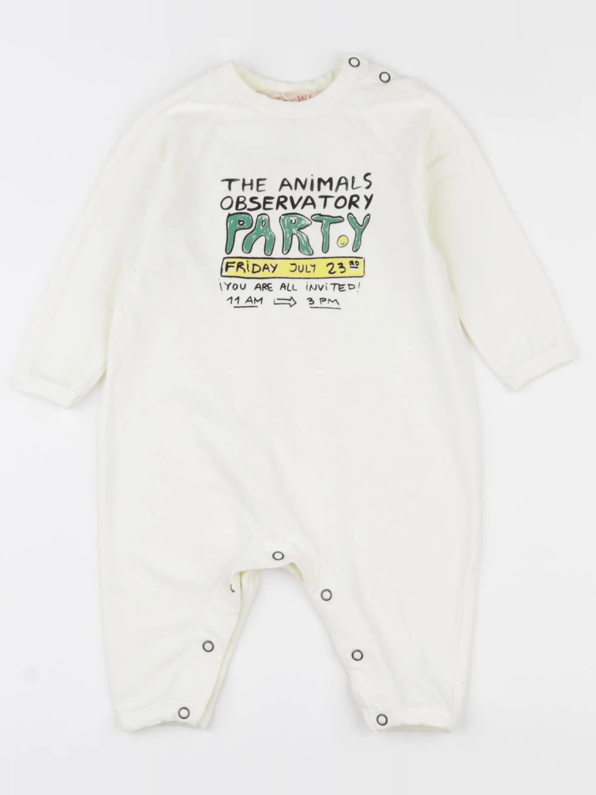 The animals observatory - pyjama coton blanc - 6 mois