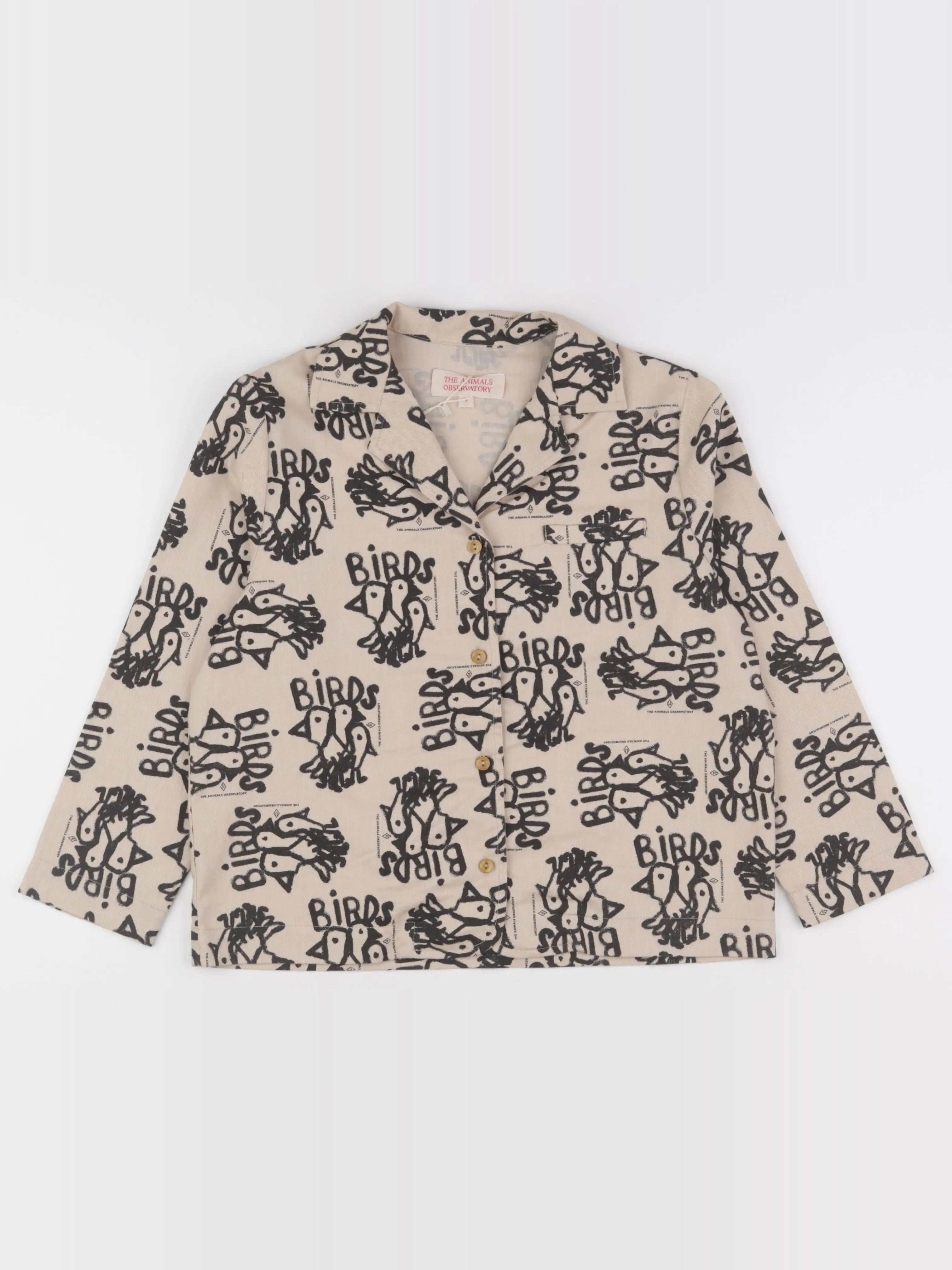 The animals observatory - chemise beige, noir - 8 ans