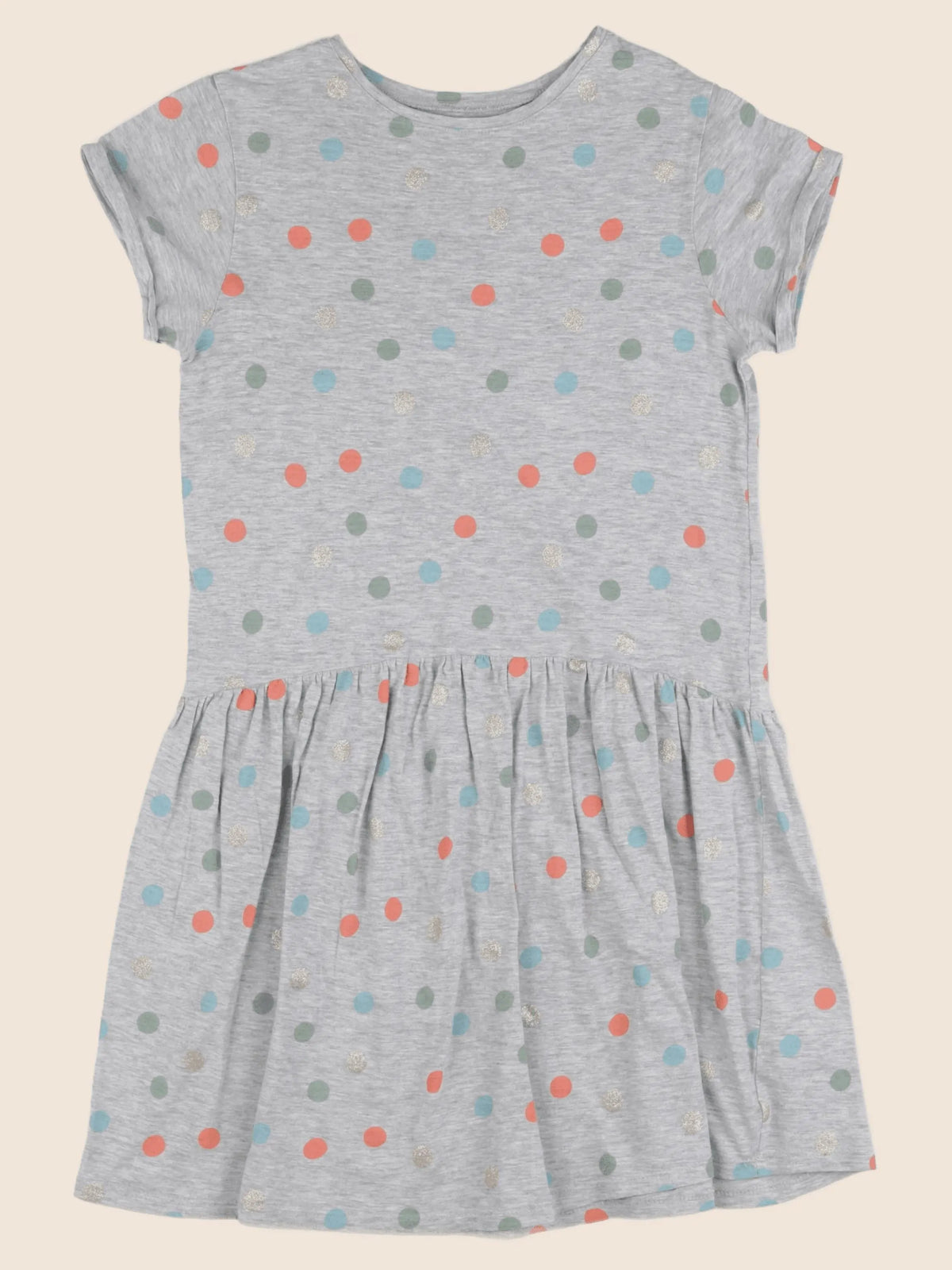 Vertbaudet - robe gris, or - 12 ans