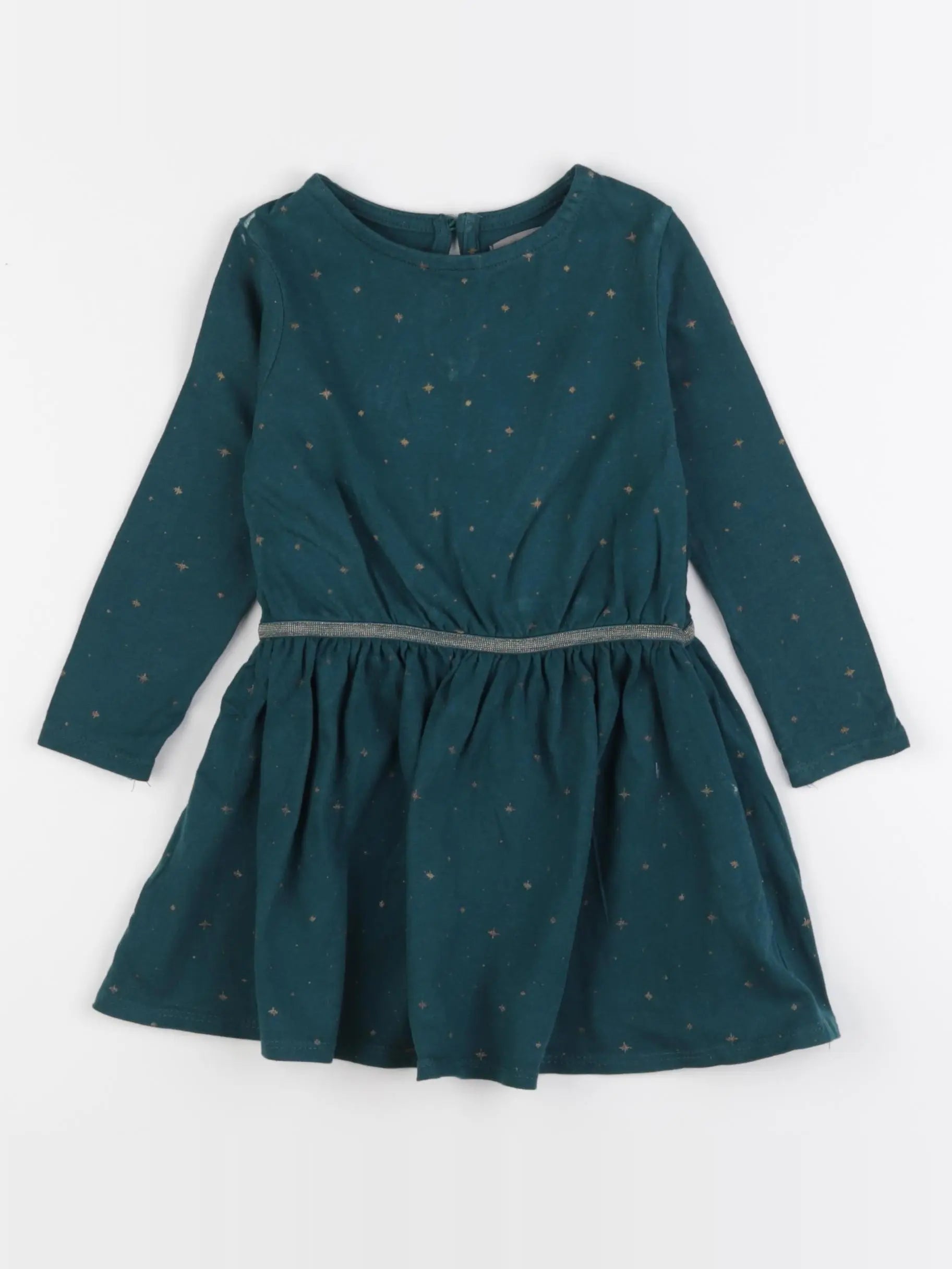 Vertbaudet - robe or, vert - 2 ans
