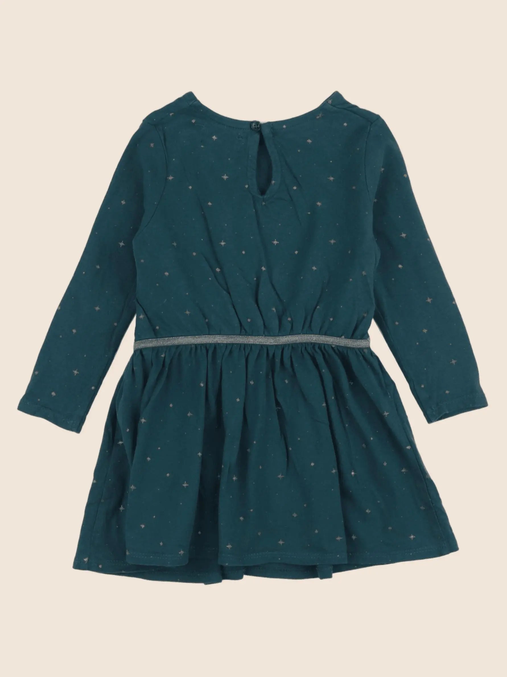 Vertbaudet - robe or, vert - 2 ans