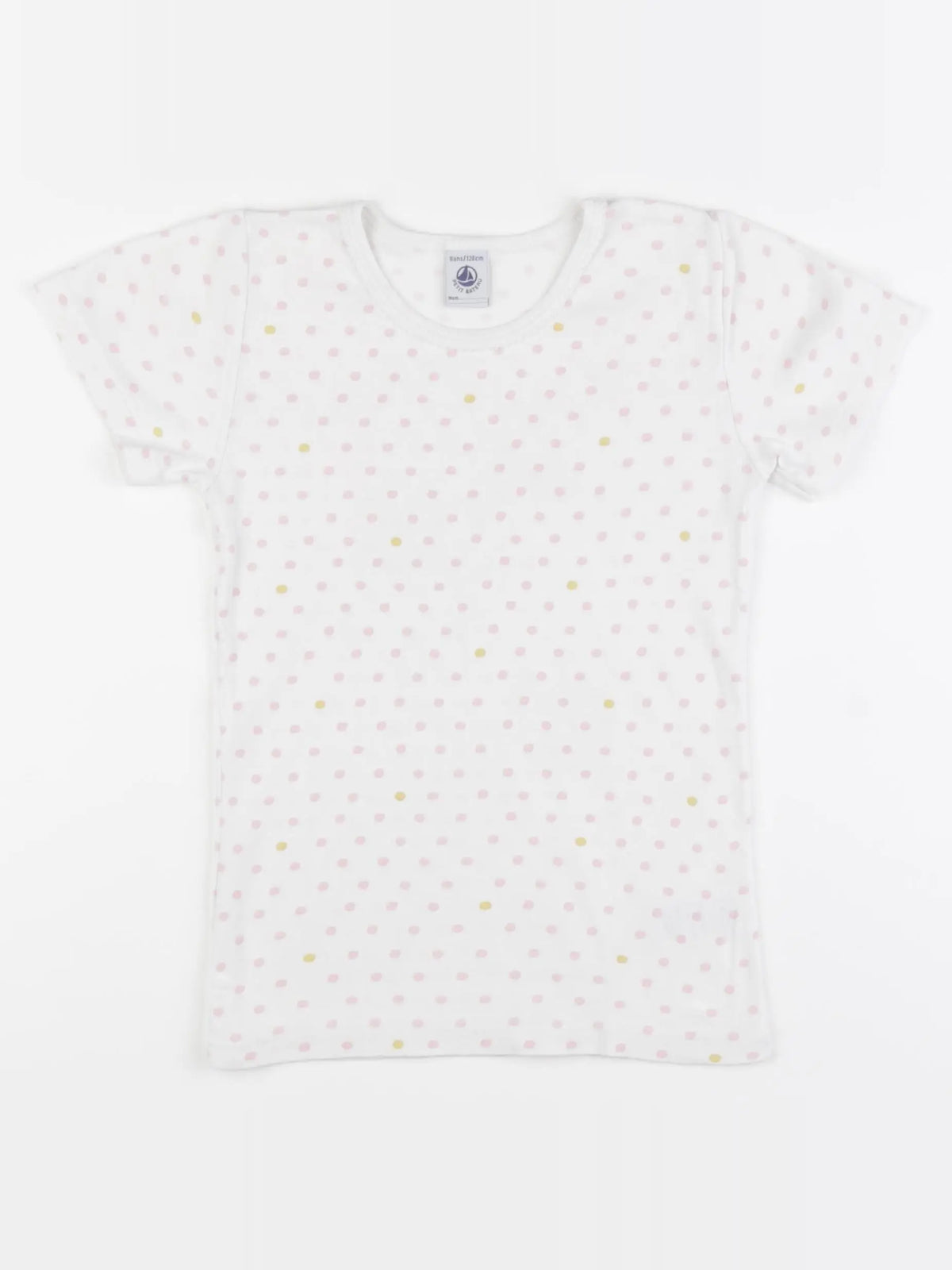 Petit Bateau - maillot de corps rose, blanc - 8 ans