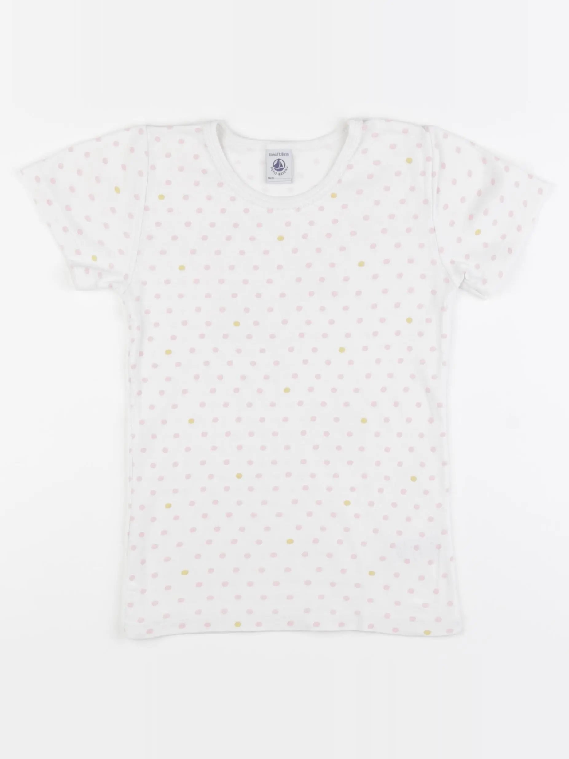 Petit Bateau - maillot de corps rose, blanc - 8 ans