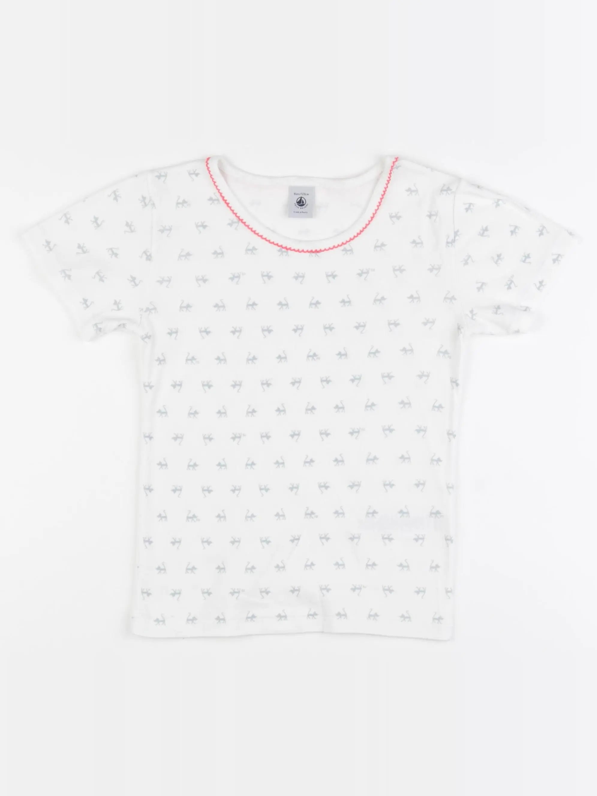 Petit Bateau - maillot de corps blanc, bleu - 8 ans