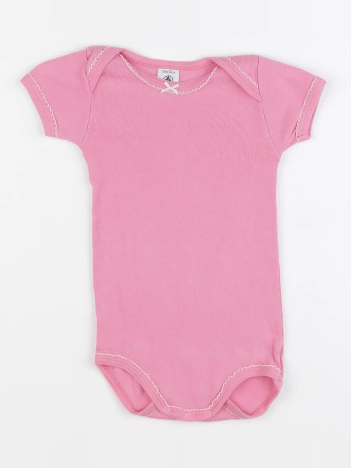 Petit Bateau - body rose - 12 mois