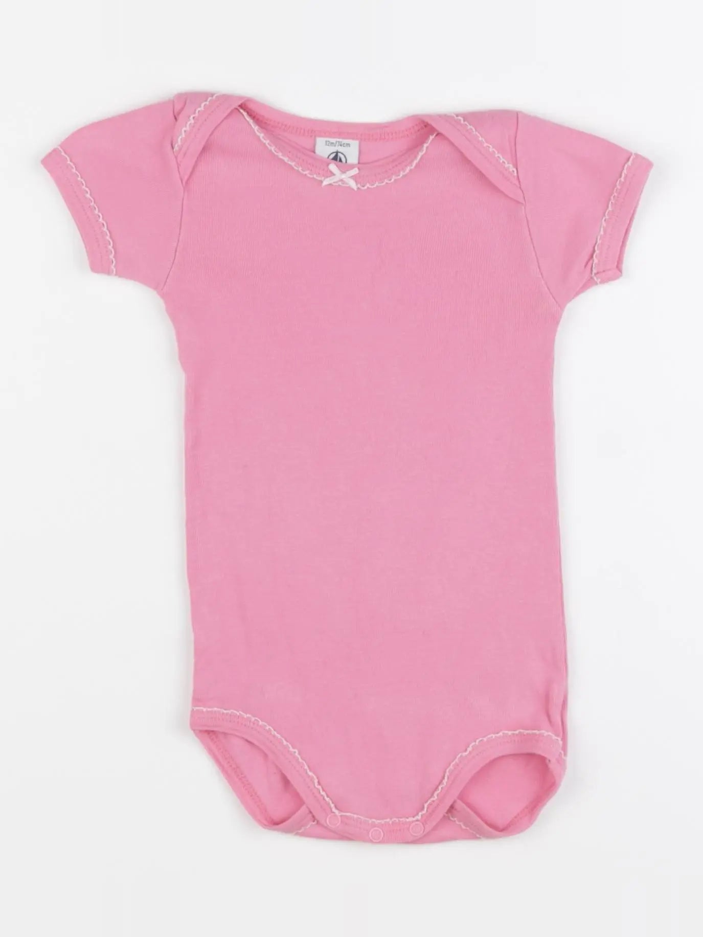 Petit Bateau - body rose - 12 mois