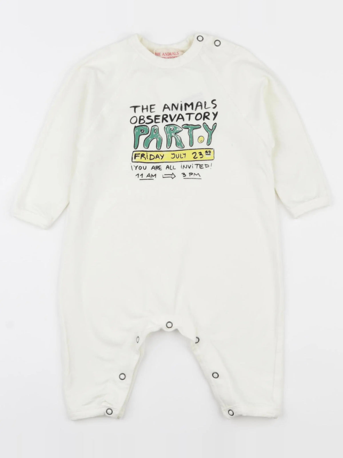 The animals observatory - pyjama coton blanc - 6 mois