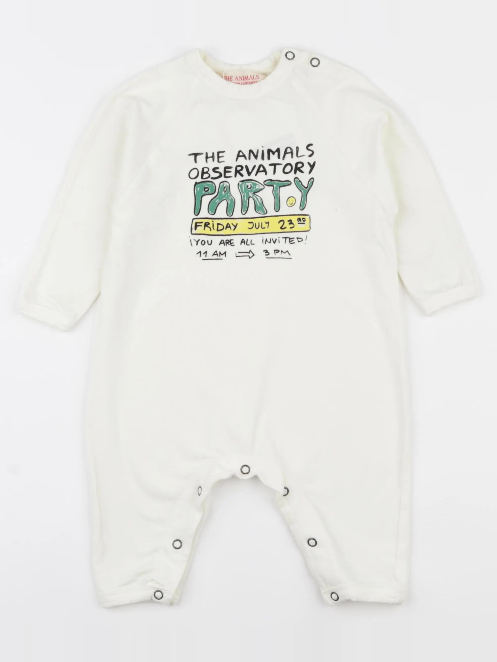 The animals observatory - pyjama coton blanc - 6 mois