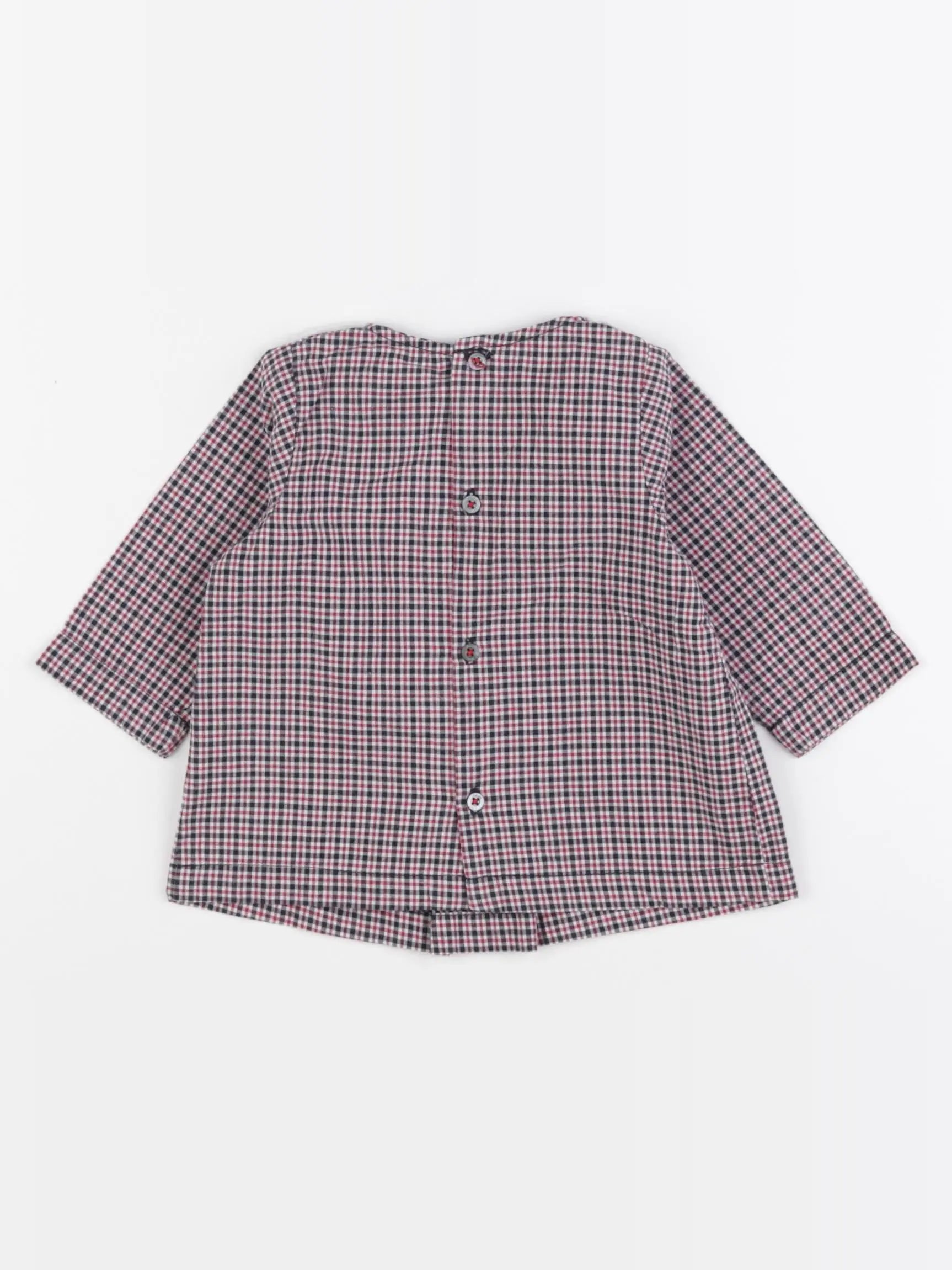 Jacadi - blouse bleu, rouge - 6 mois