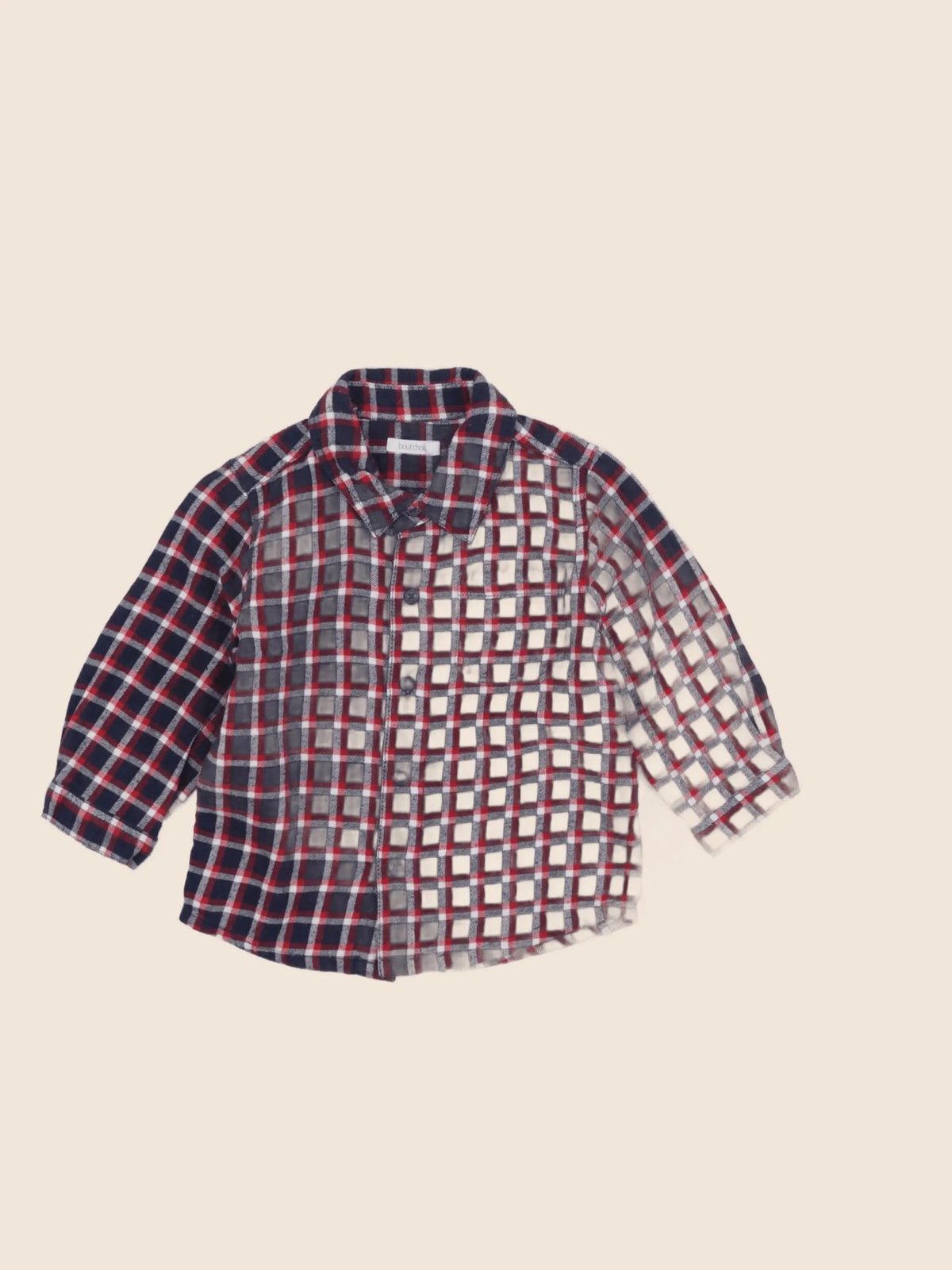 Boutchou - chemise bleu - 12 mois