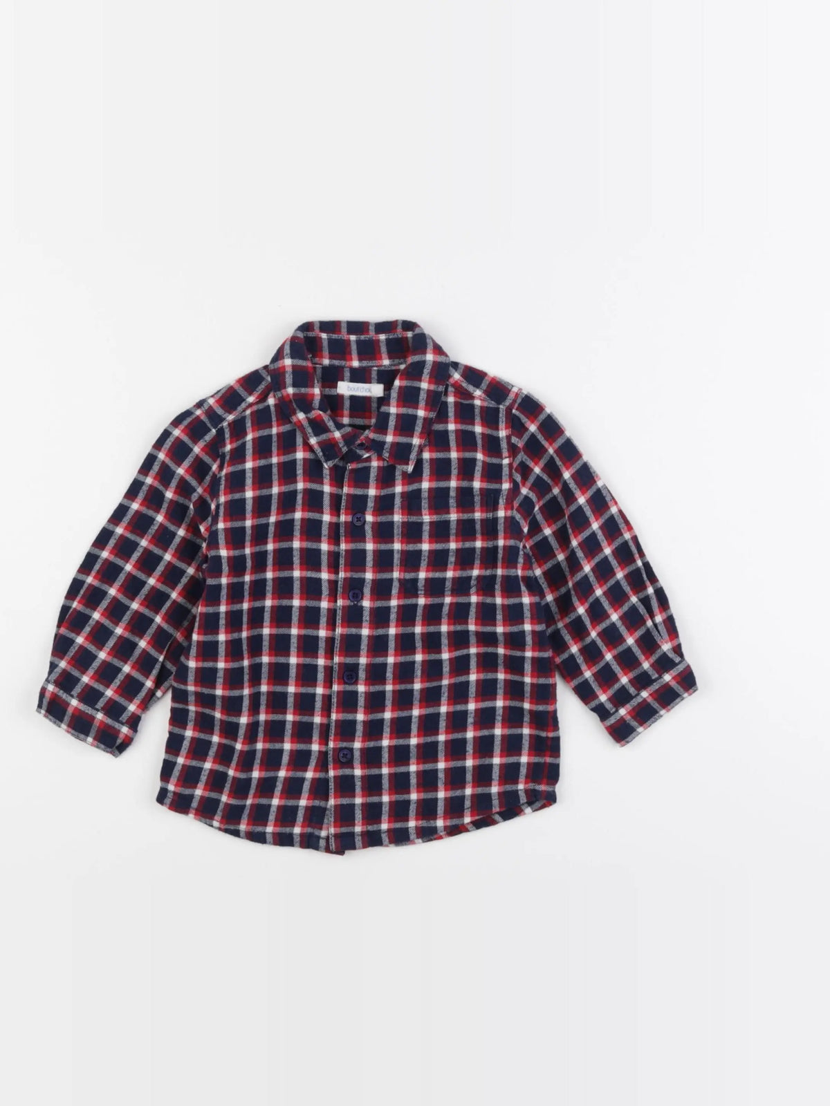 Boutchou - chemise bleu - 12 mois