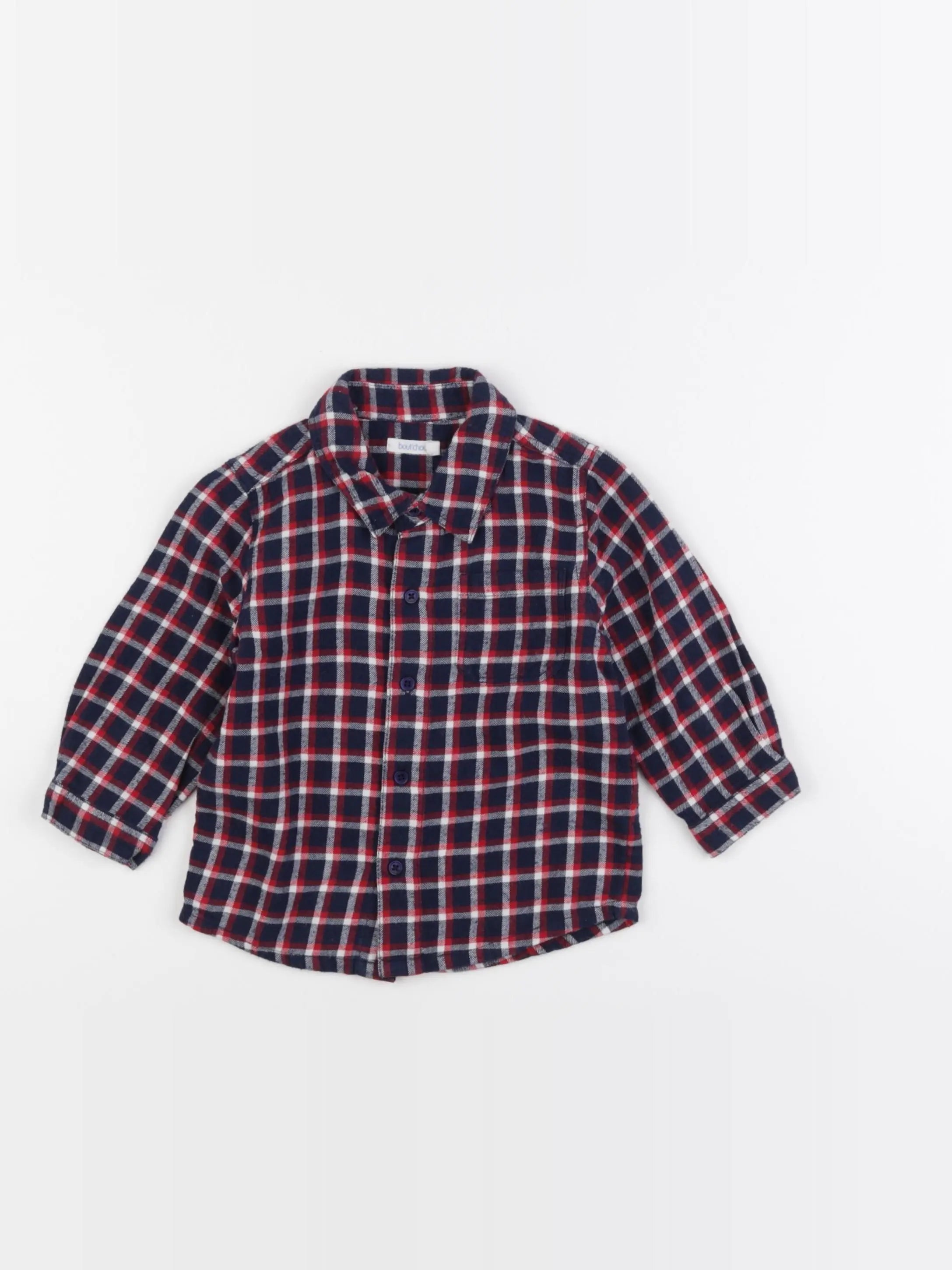 Boutchou - chemise bleu - 12 mois