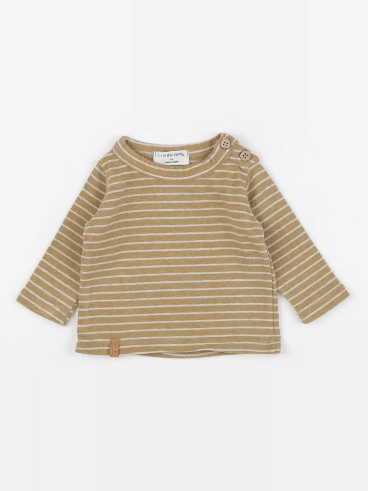 1+ In the family - tee-shirt beige - 1 mois