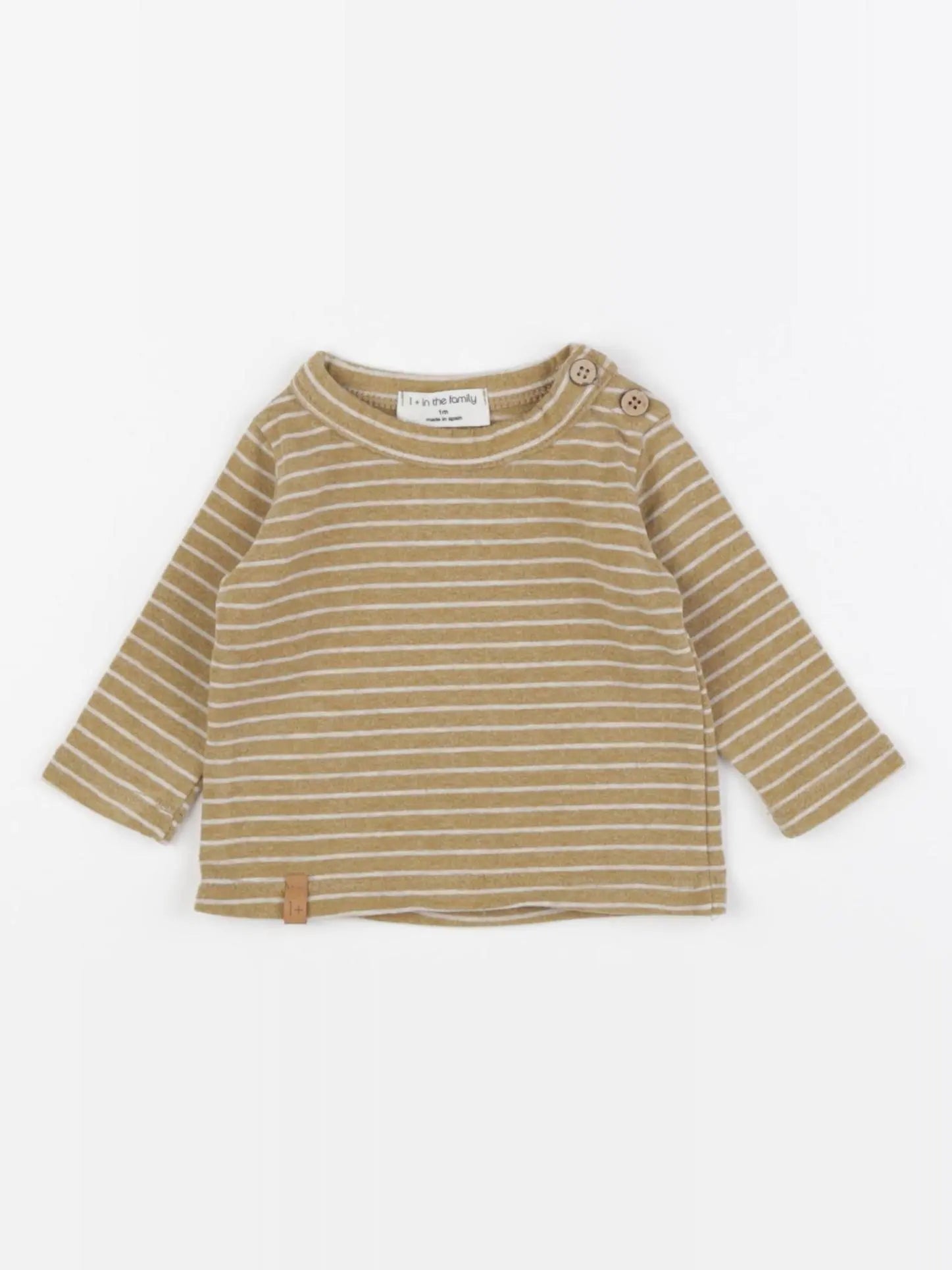 1+ In the family - tee-shirt beige - 1 mois