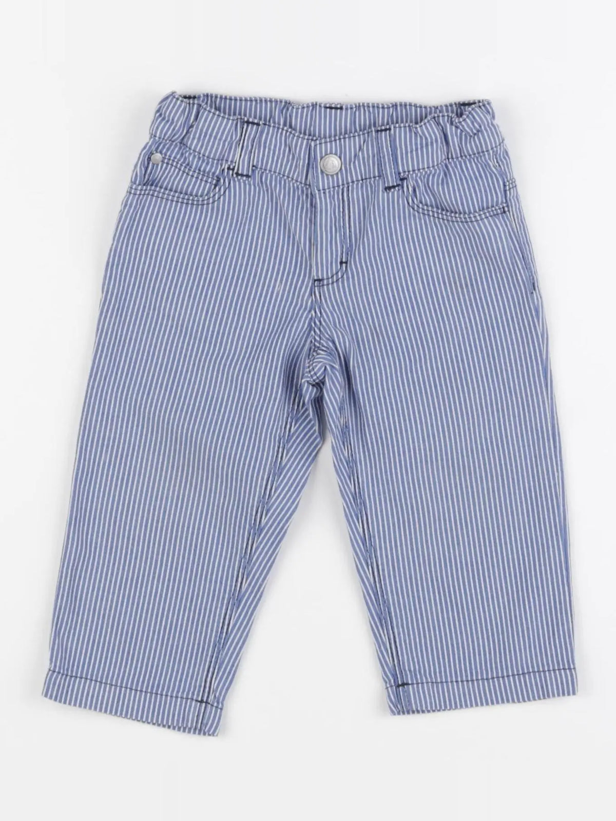 Petit Bateau - pantalon bleu - 12 mois