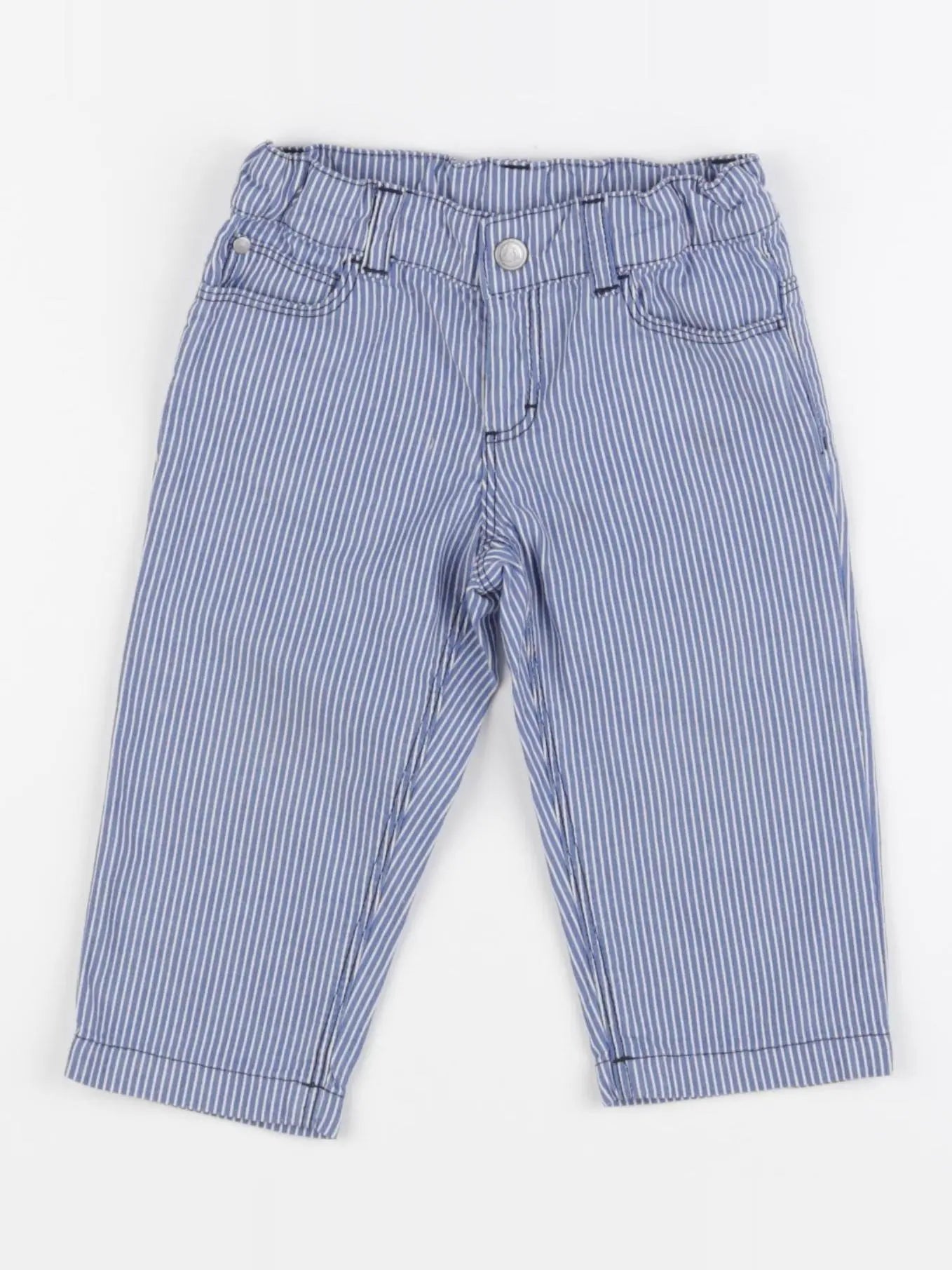 Petit Bateau - pantalon bleu - 12 mois