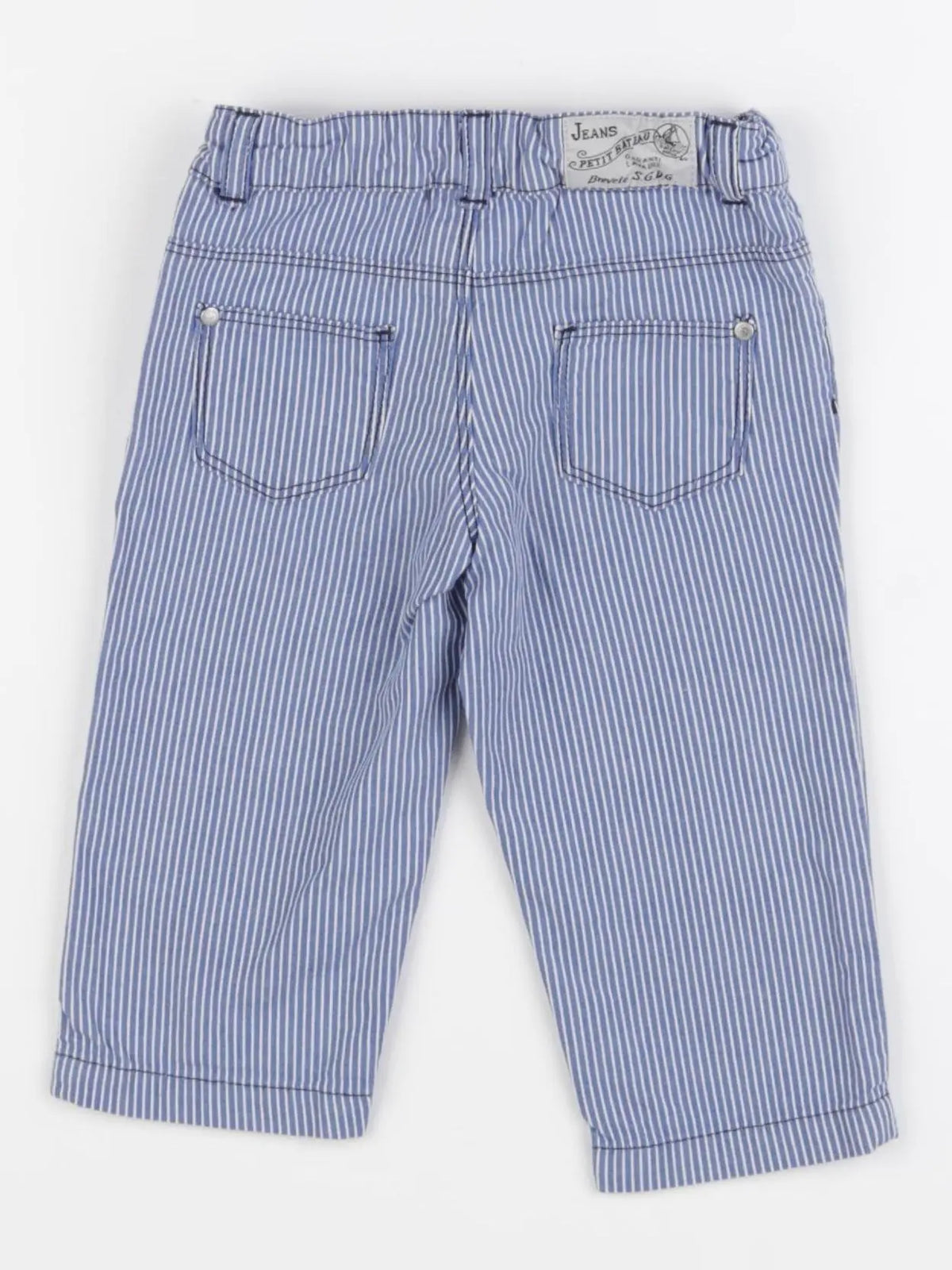 Petit Bateau - pantalon bleu - 12 mois
