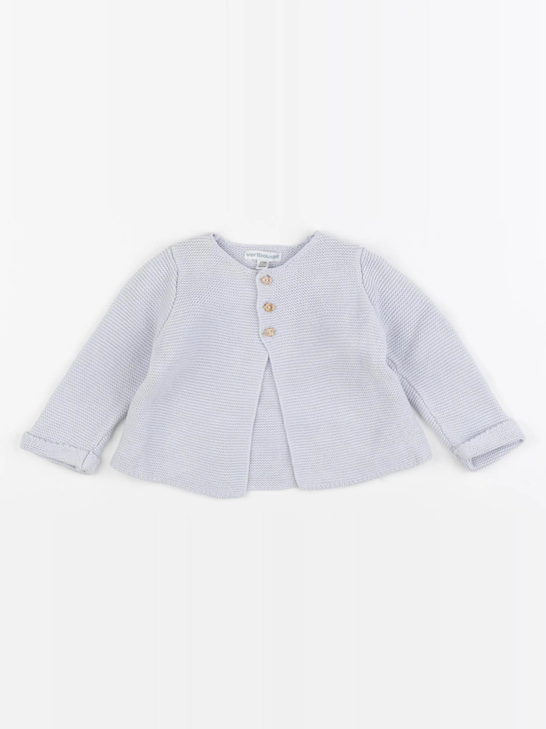 Vertbaudet - gilet bleu - 6 mois