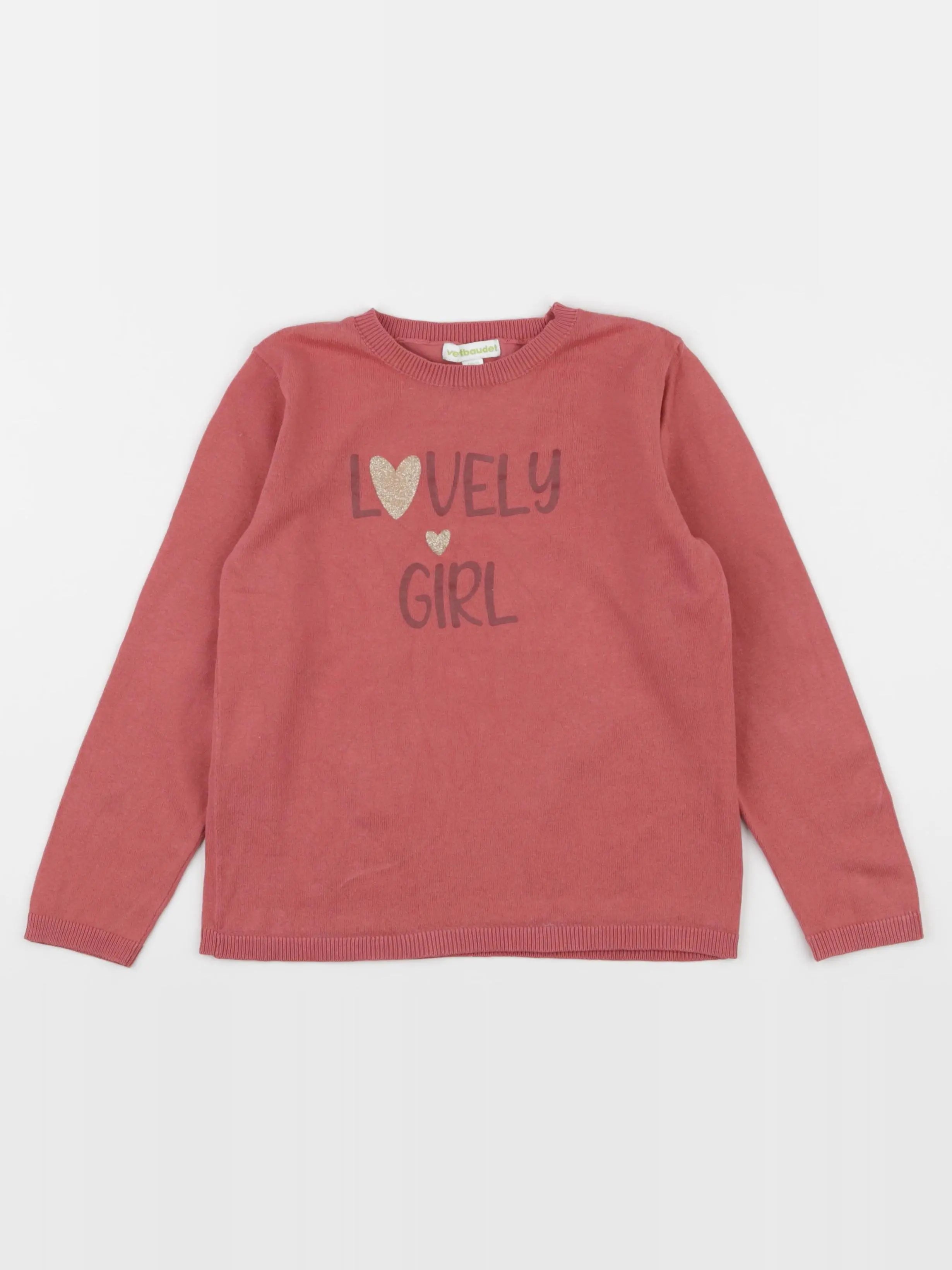 Vertbaudet - pull rose - 6 ans