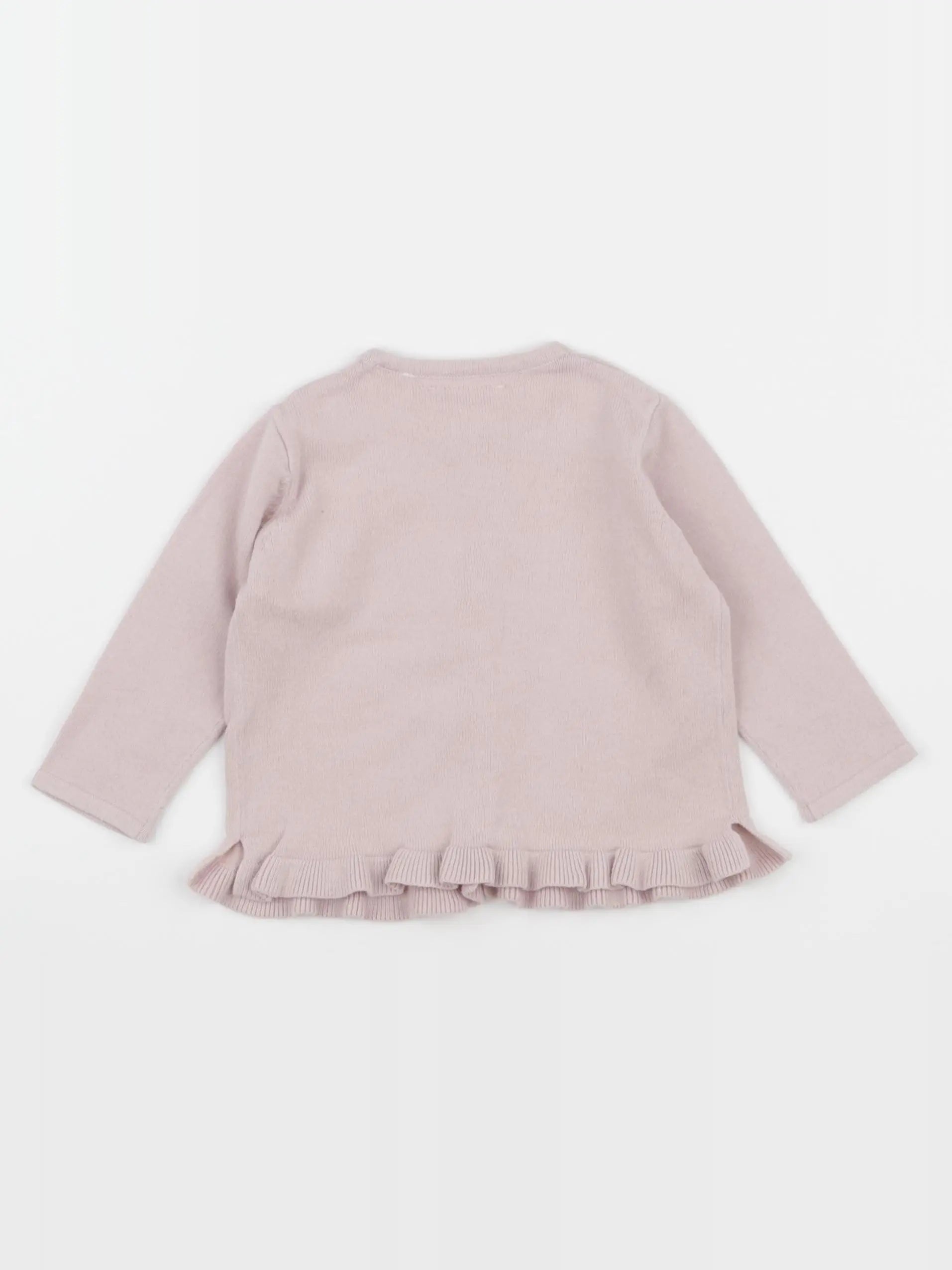 Zara - gilet rose - 3/6 mois