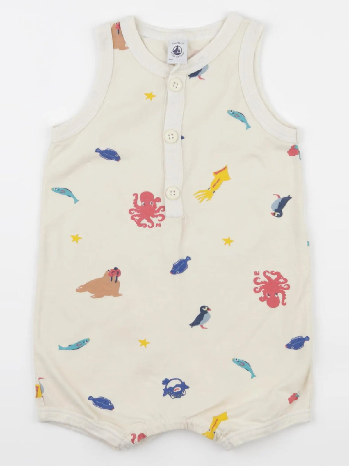 Petit Bateau - combinaison beige - 24 mois
