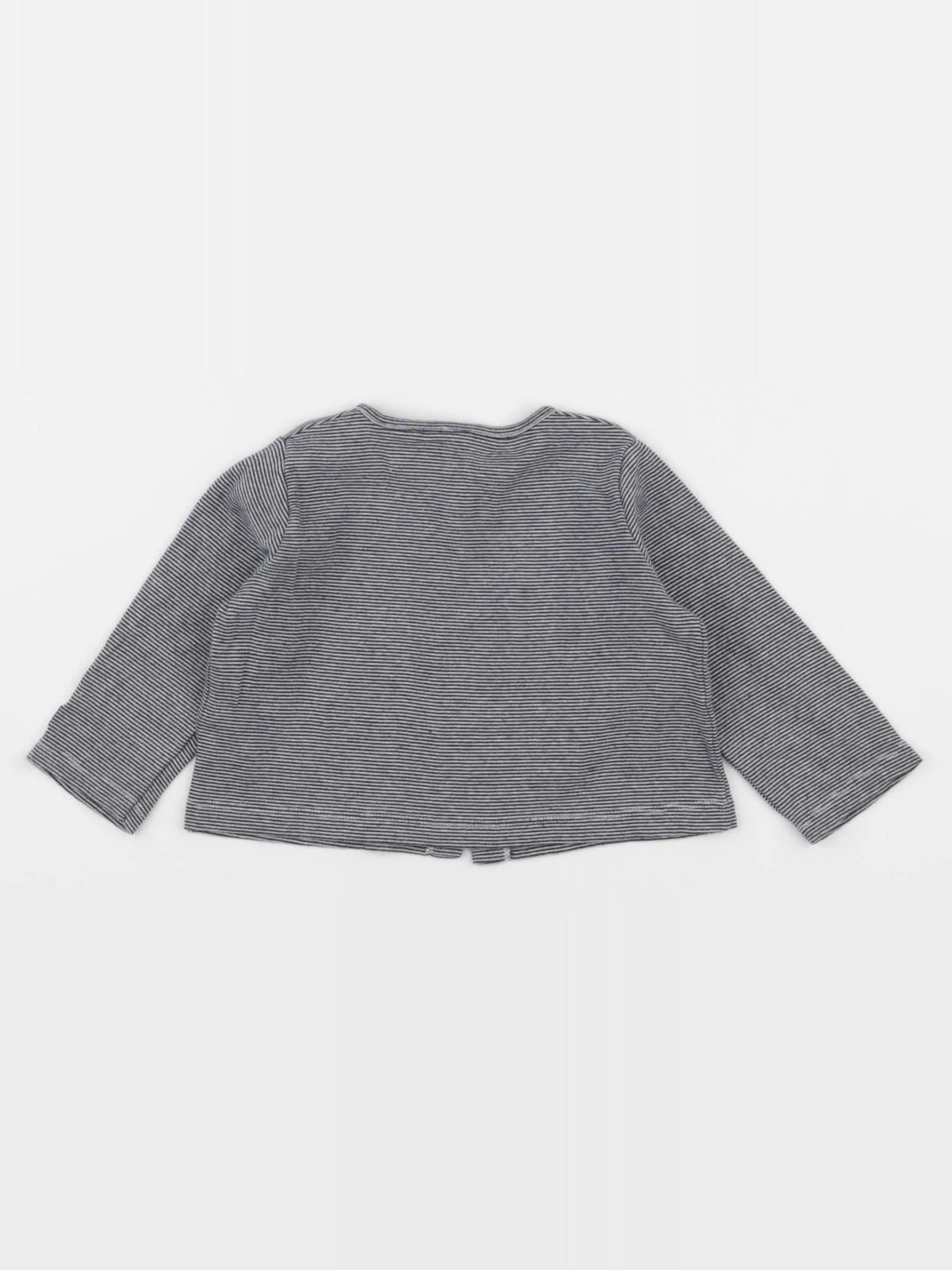 Petit Bateau - gilet bleu, blanc - 12 mois