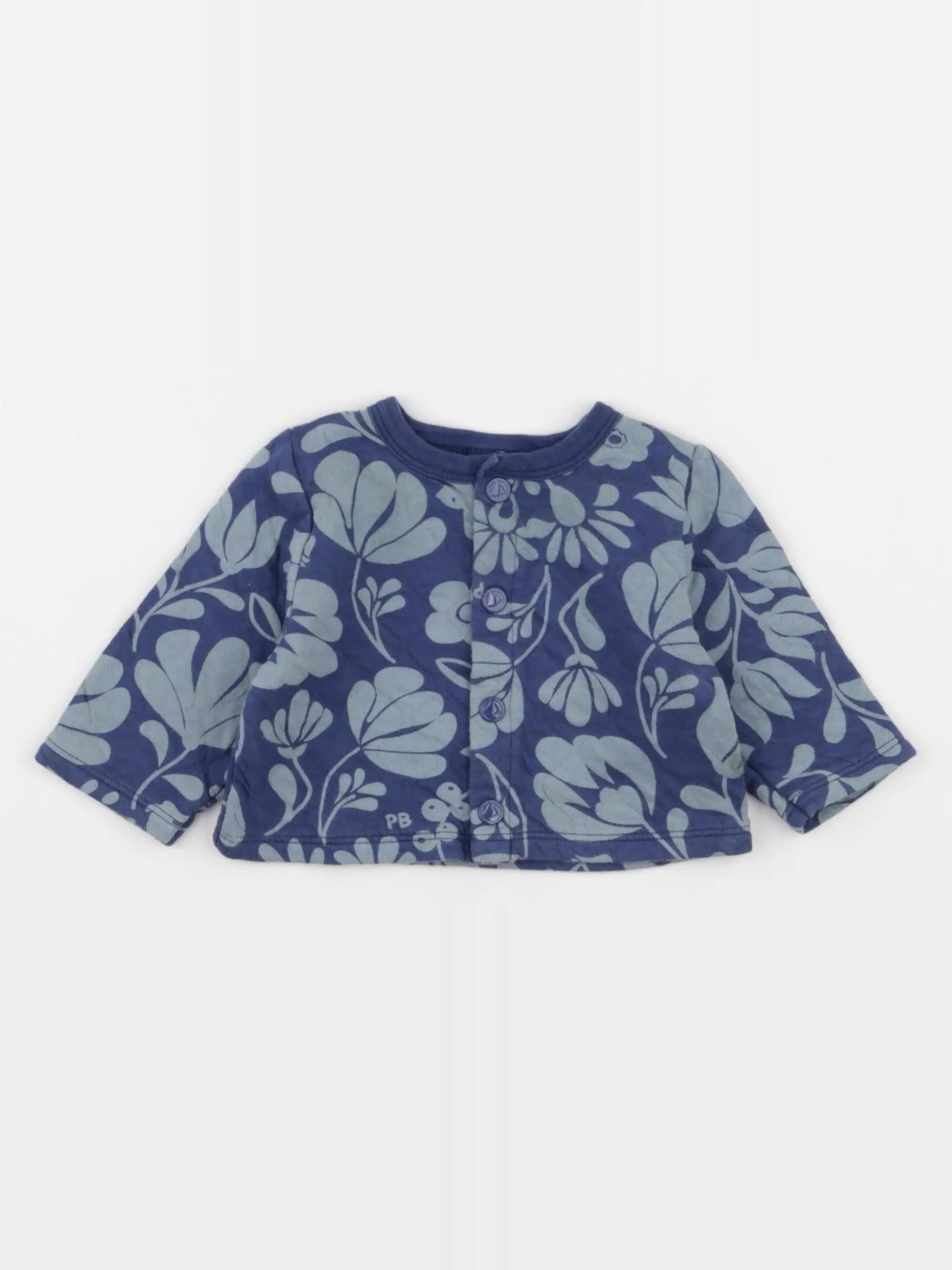Petit Bateau - gilet bleu - 6 mois