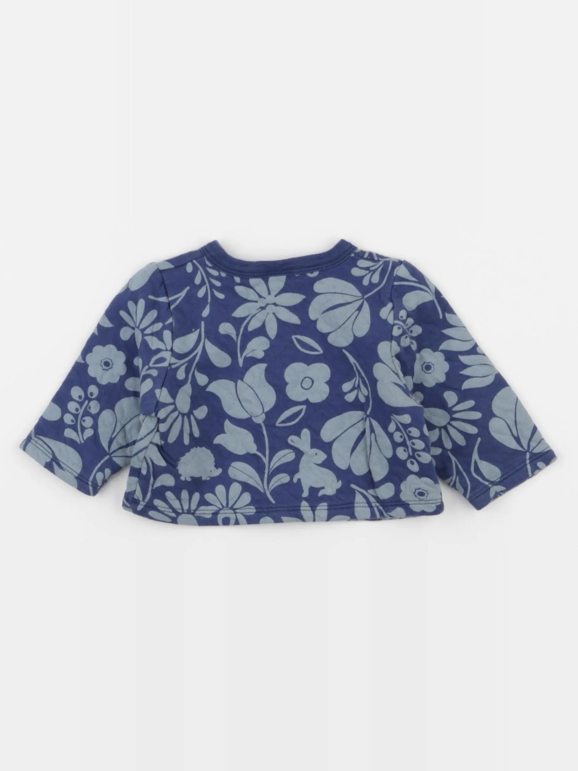 Petit Bateau - gilet bleu - 6 mois