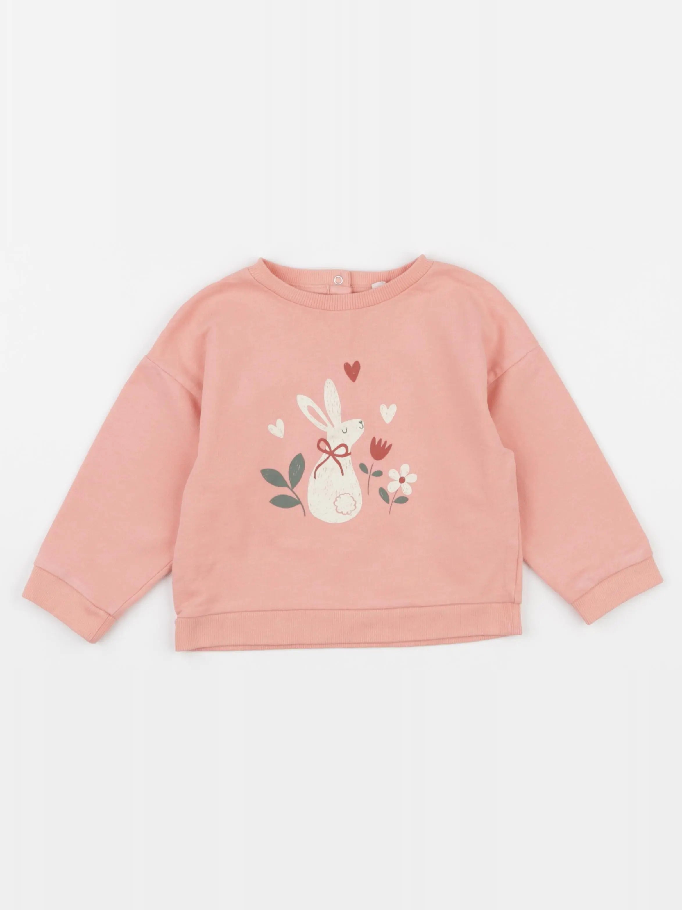 Vertbaudet - sweat rose - 24 mois