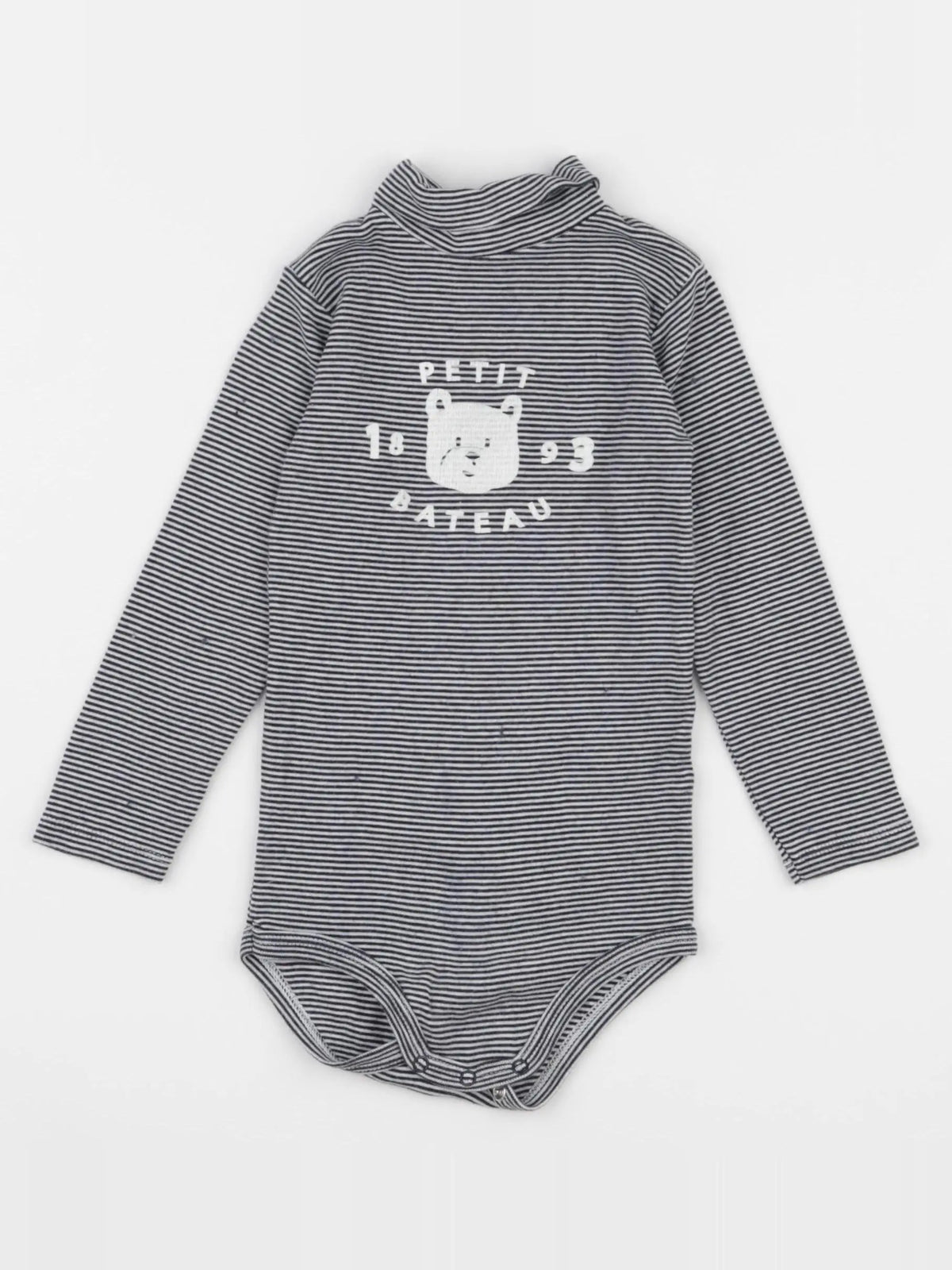 Petit Bateau - body à col bleu - 24 mois