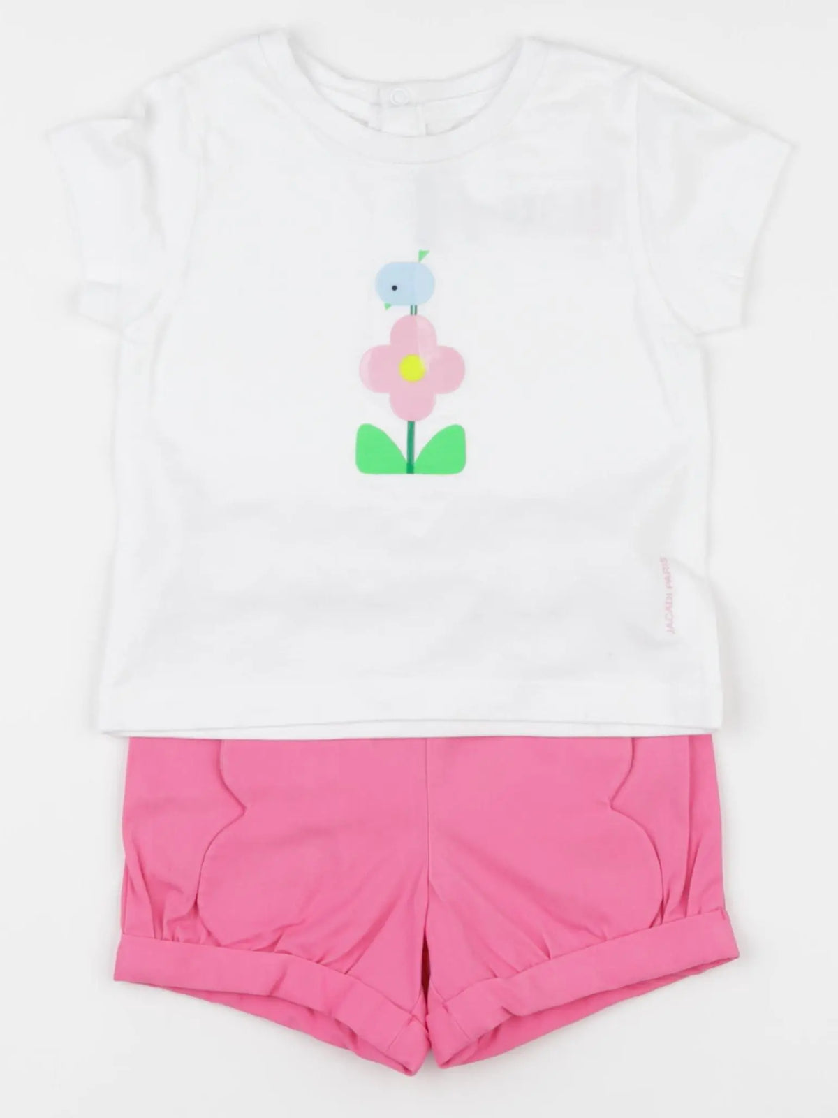 Jacadi - ensemble blanc, rose - 18 mois
