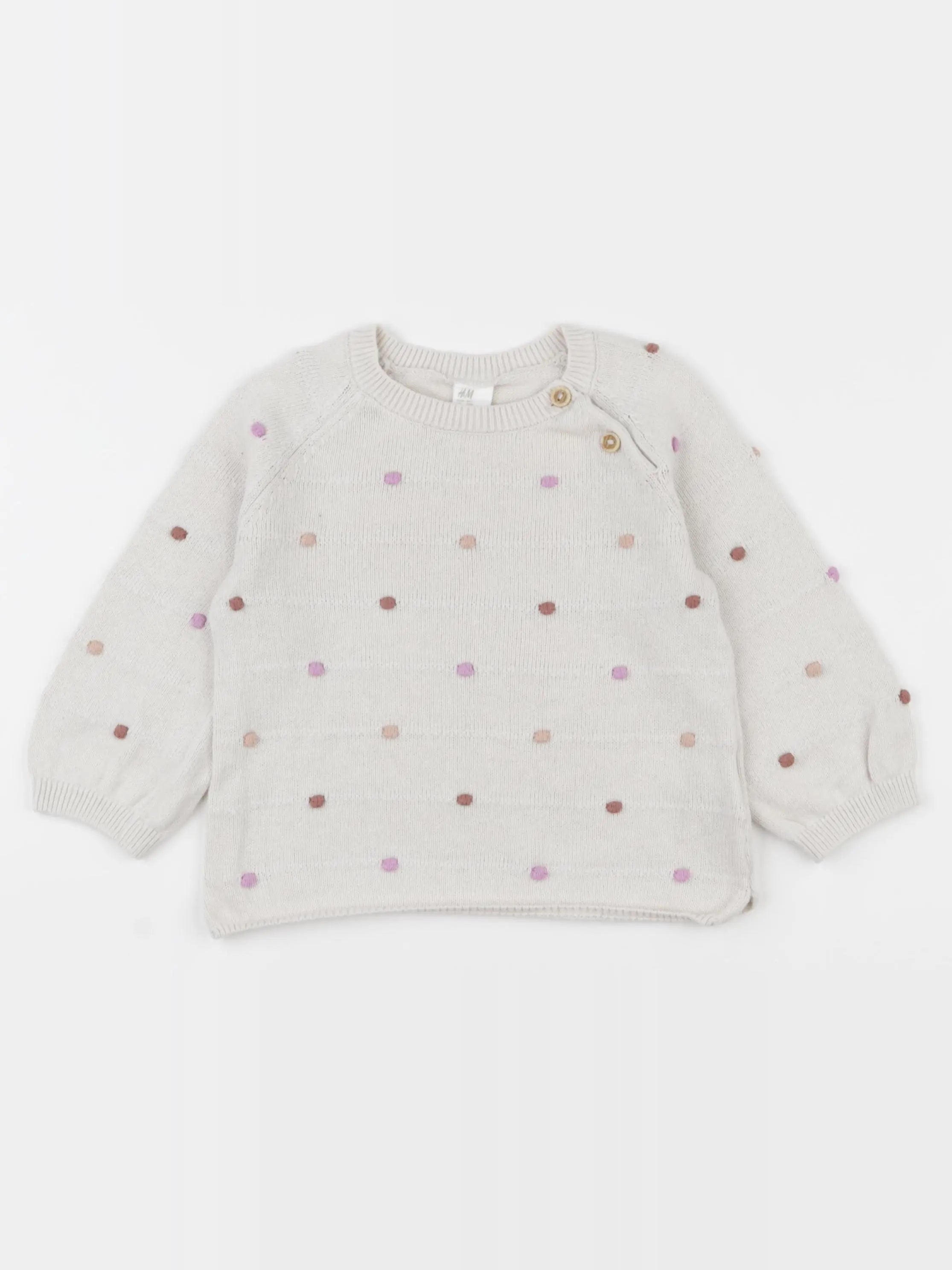 H&M - pull beige - 9/12 mois