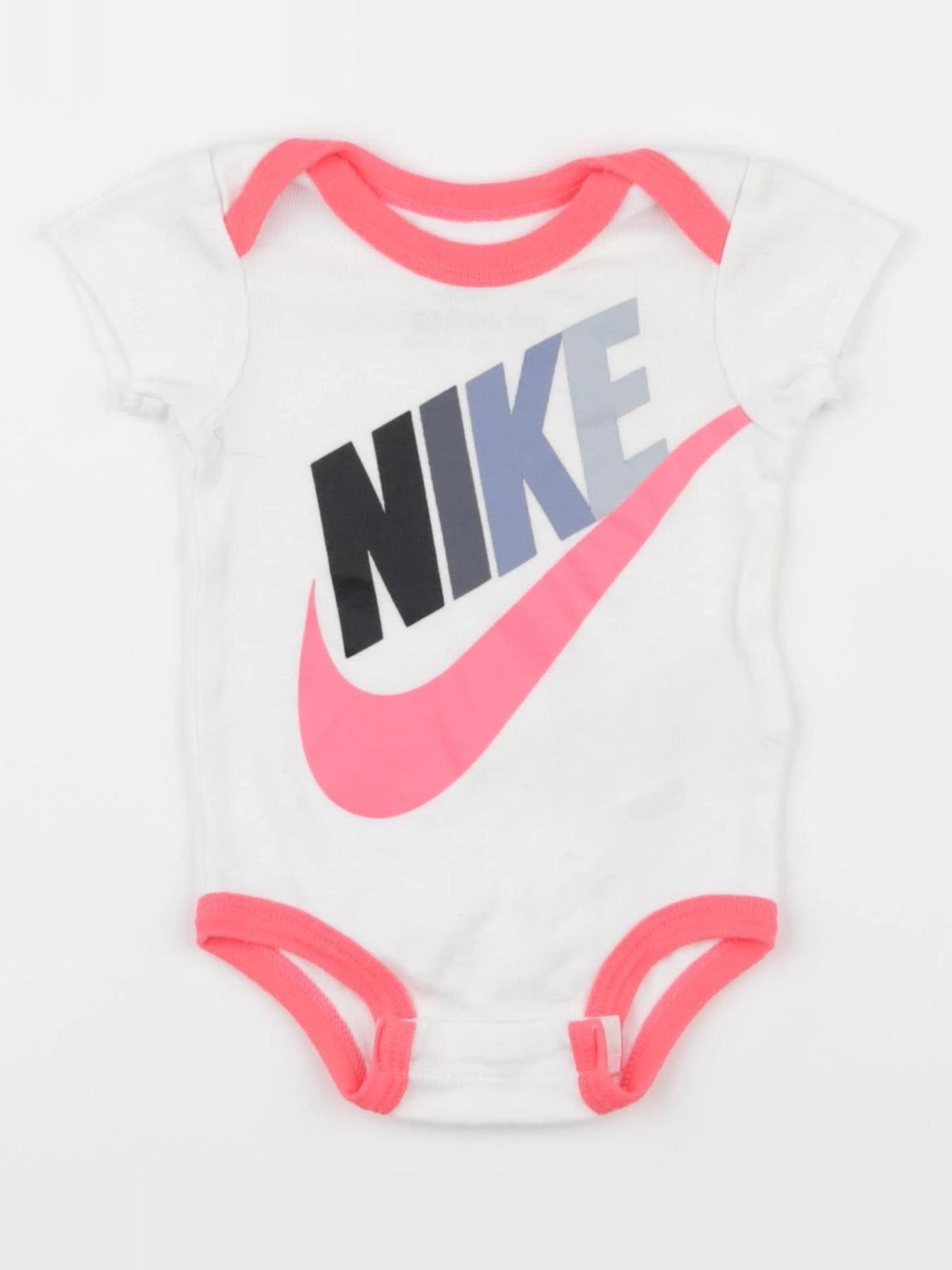Nike - body blanc, rose - 0/6 mois
