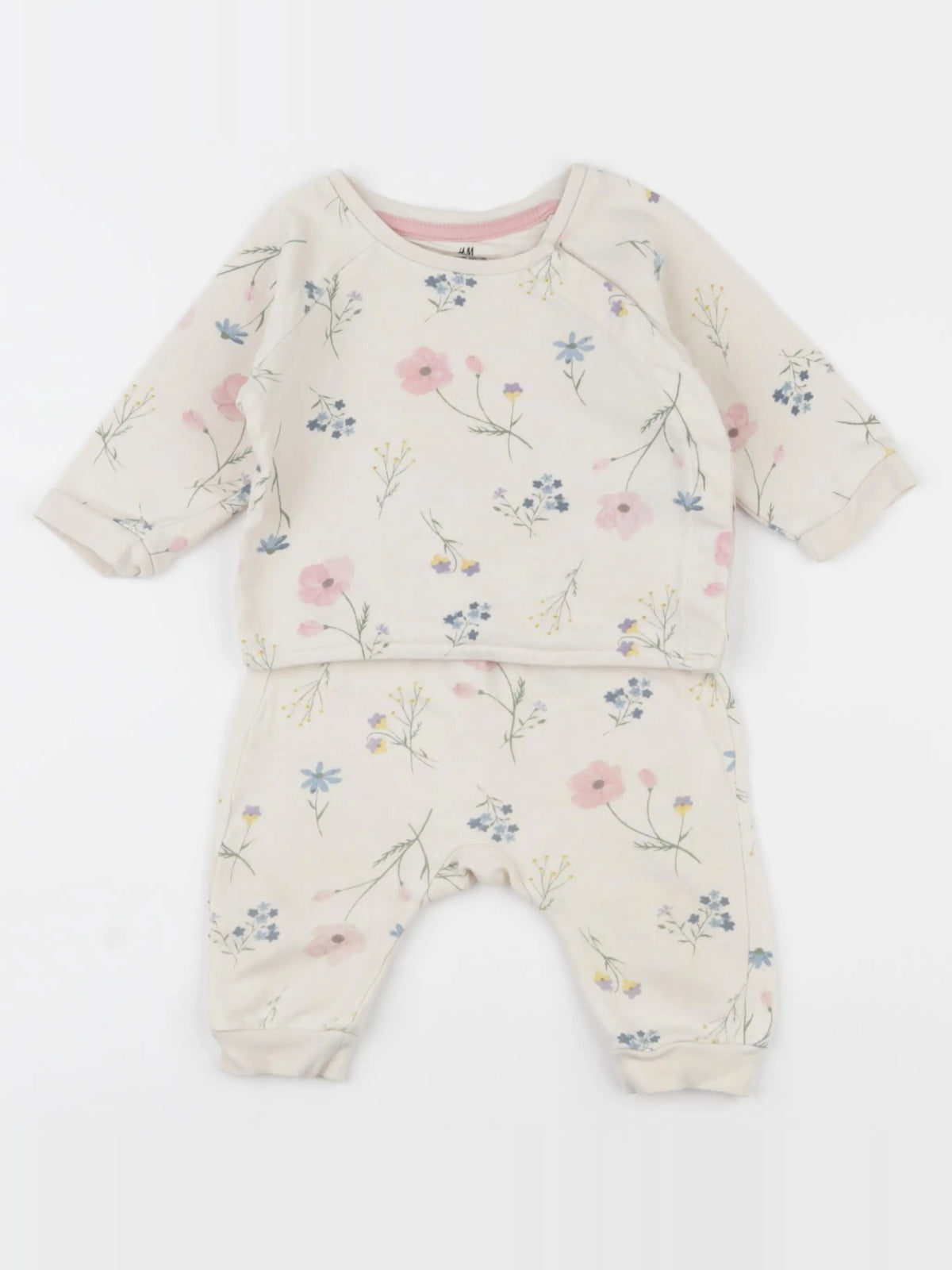 H&M - ensemble beige, multicolore - 3 mois