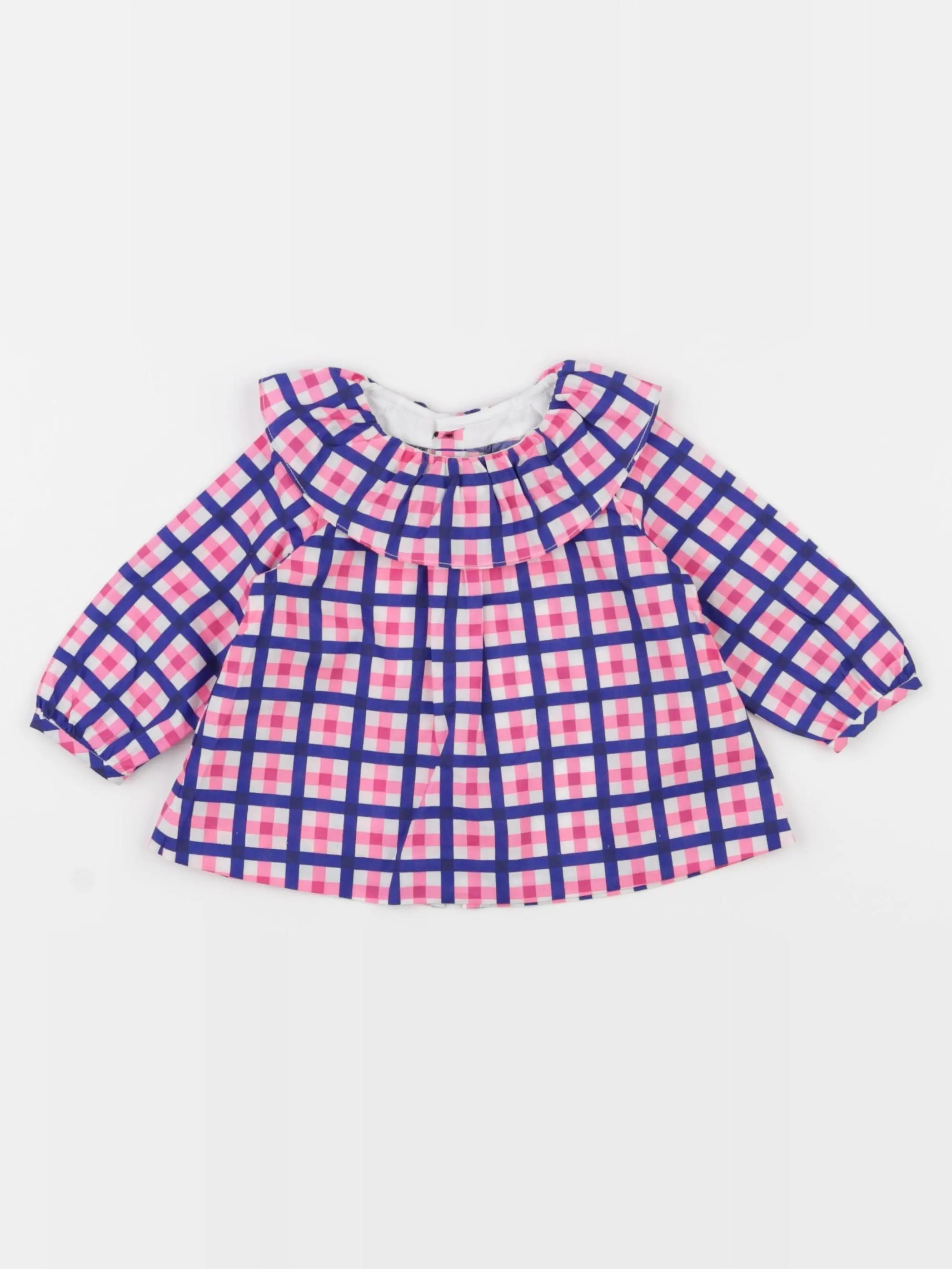 Jacadi - blouse bleu, rose - 6 mois