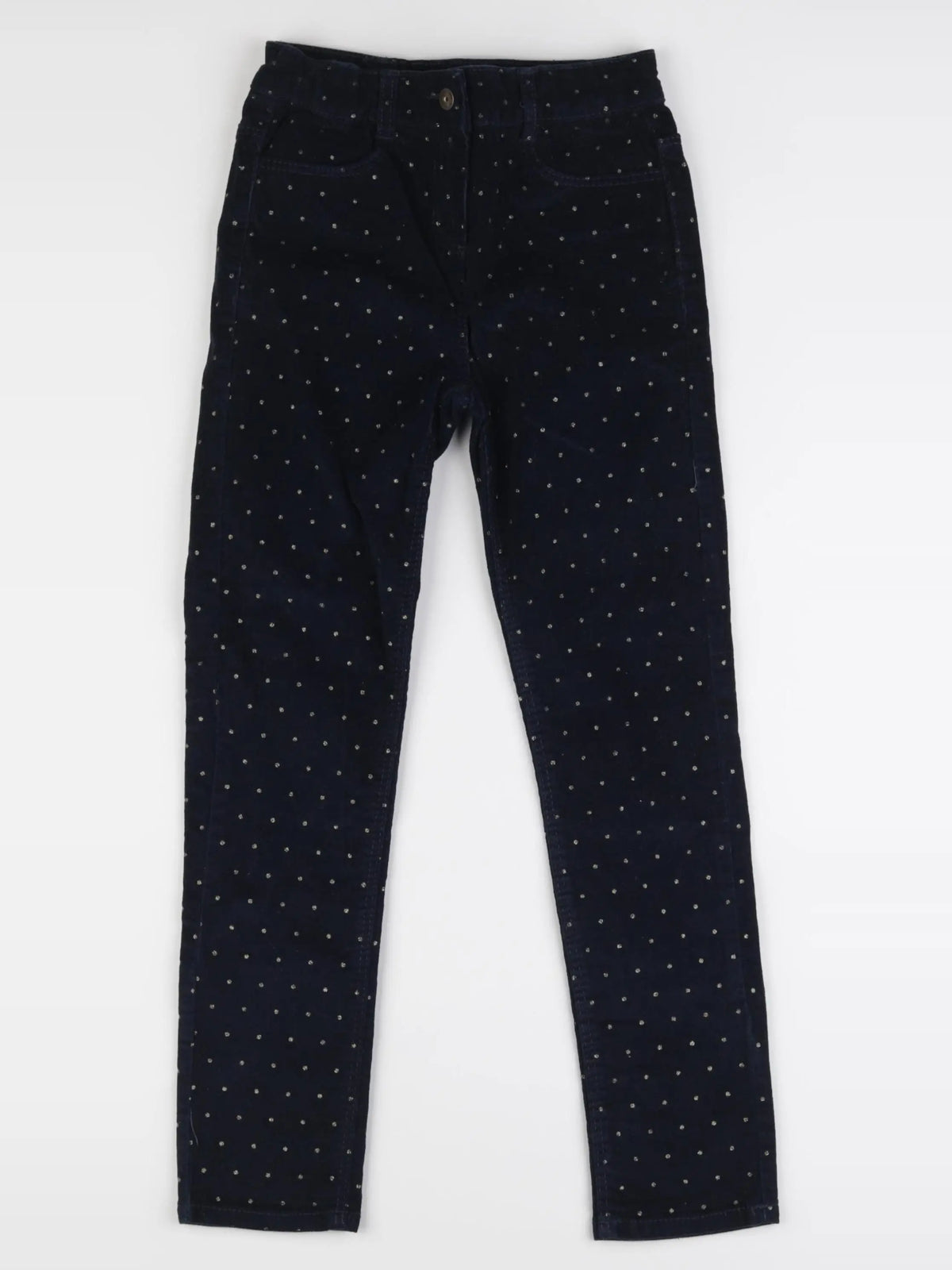 Vertbaudet - pantalon bleu, or - 9 ans