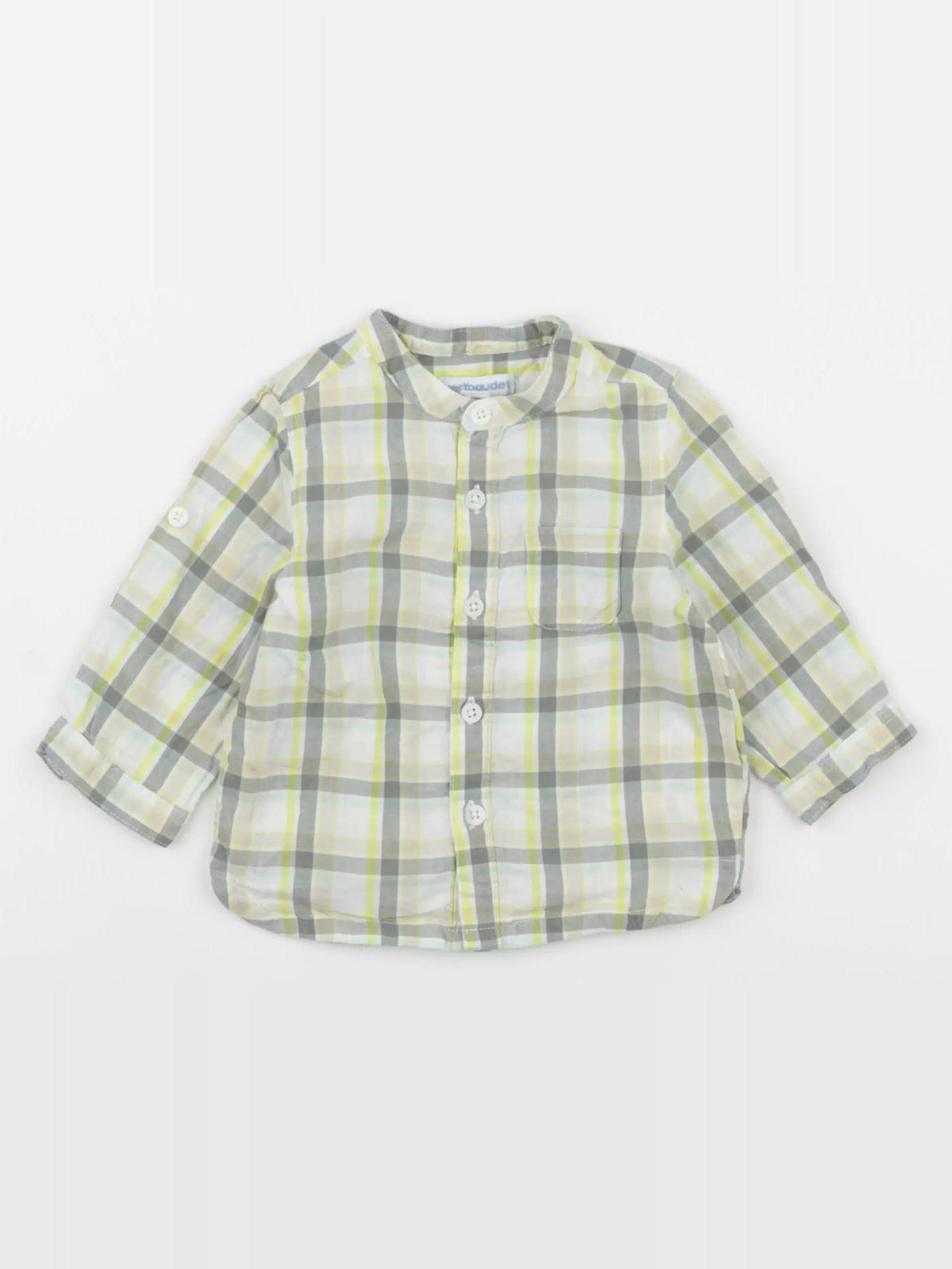 Vertbaudet - chemise blanc, vert - 6 mois
