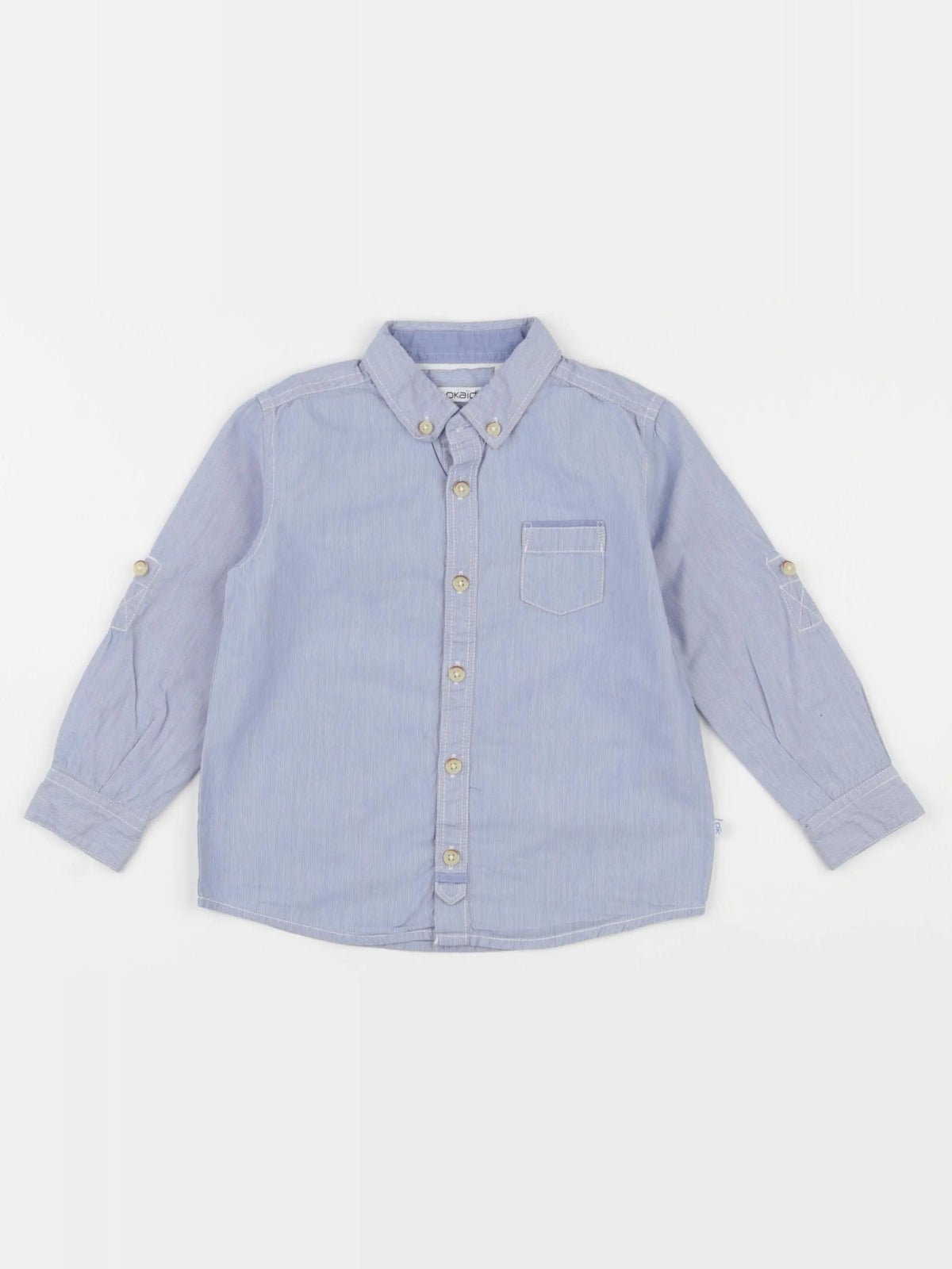 Okaidi - chemise blanc, bleu - 3 ans