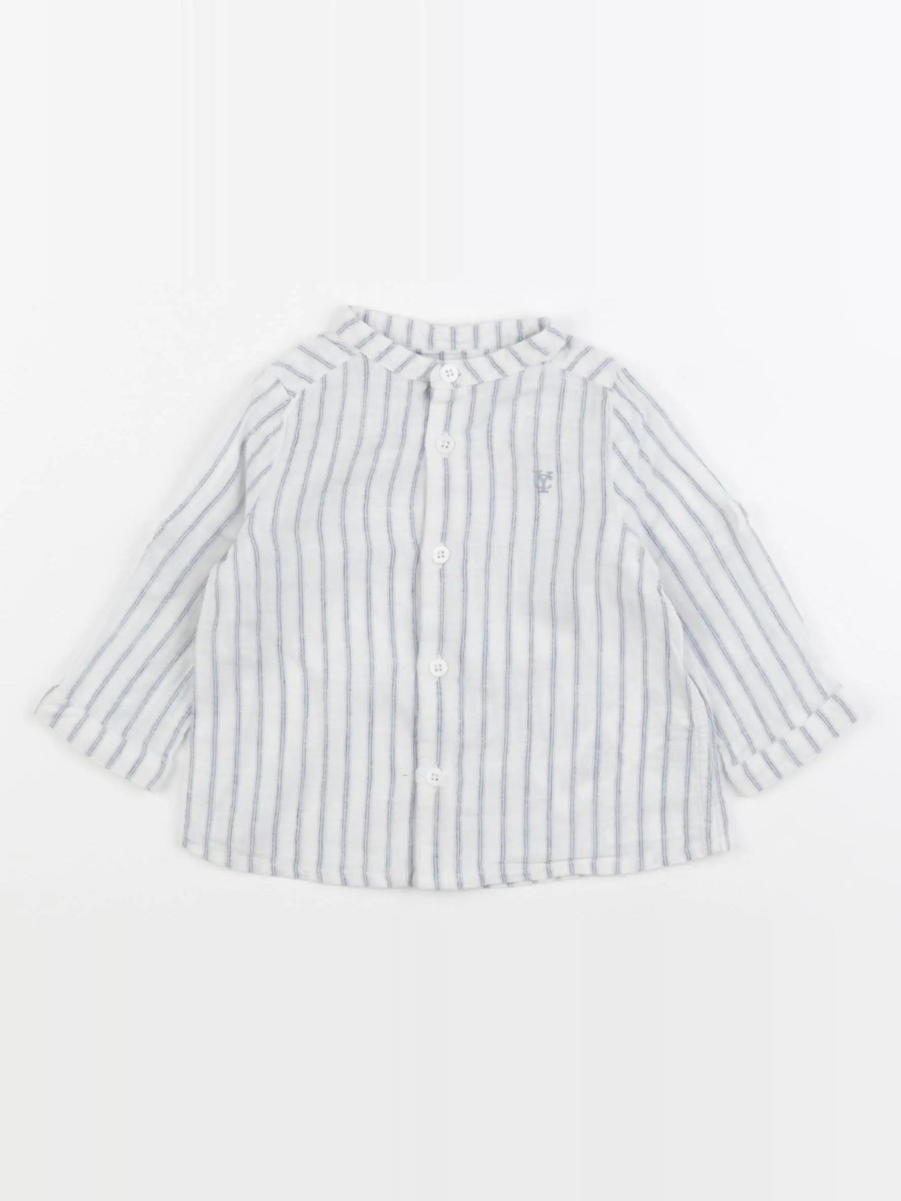 Cyrillus - chemise blanc, bleu - 6 mois
