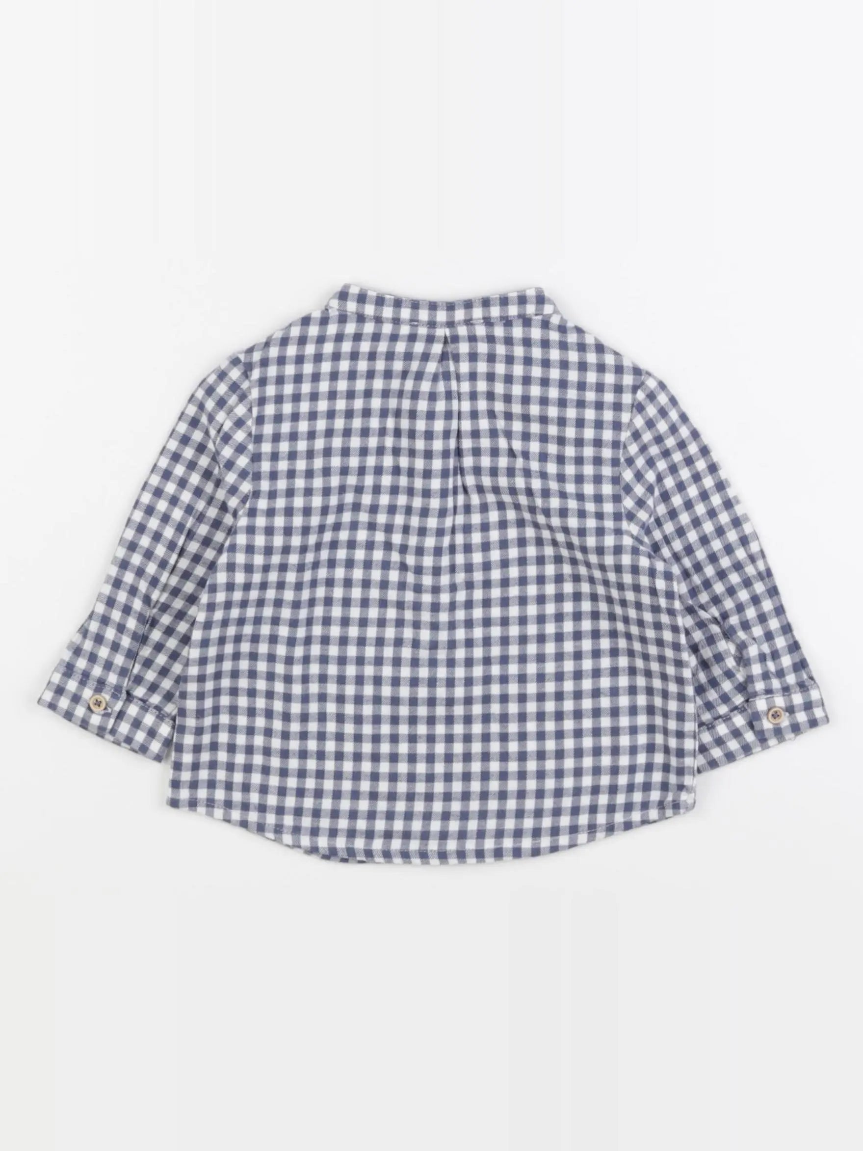 Cyrillus - chemise blanc, bleu - 12 mois