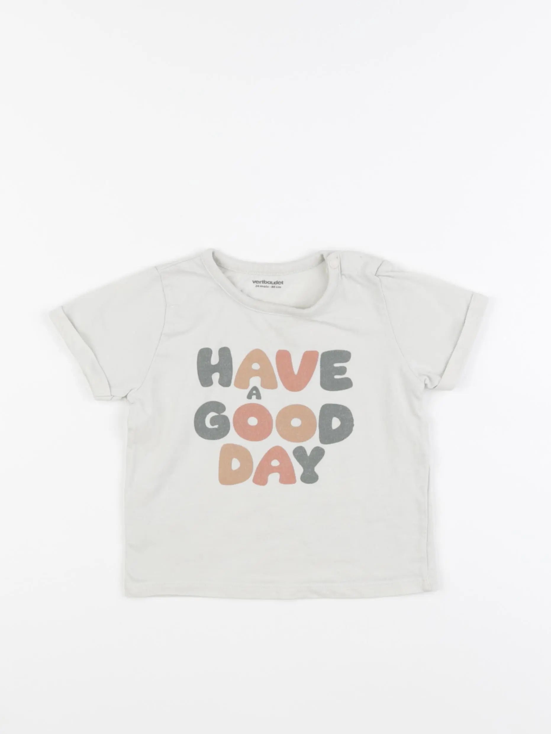 Vertbaudet - tee-shirt beige - 24 mois