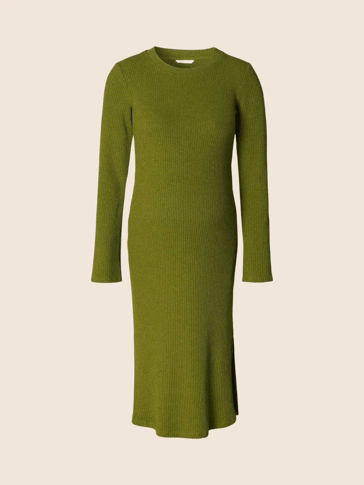 Robe côtelée grossesse vert