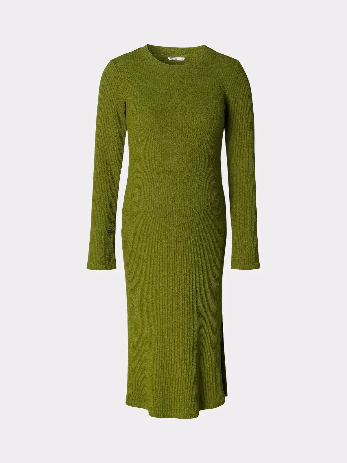 Robe côtelée grossesse vert