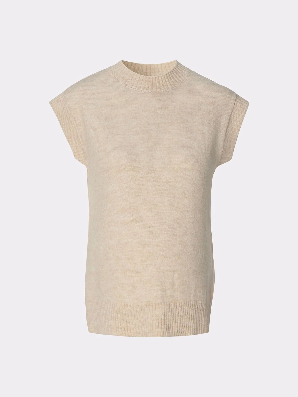 Pull sans manche grossesse beige